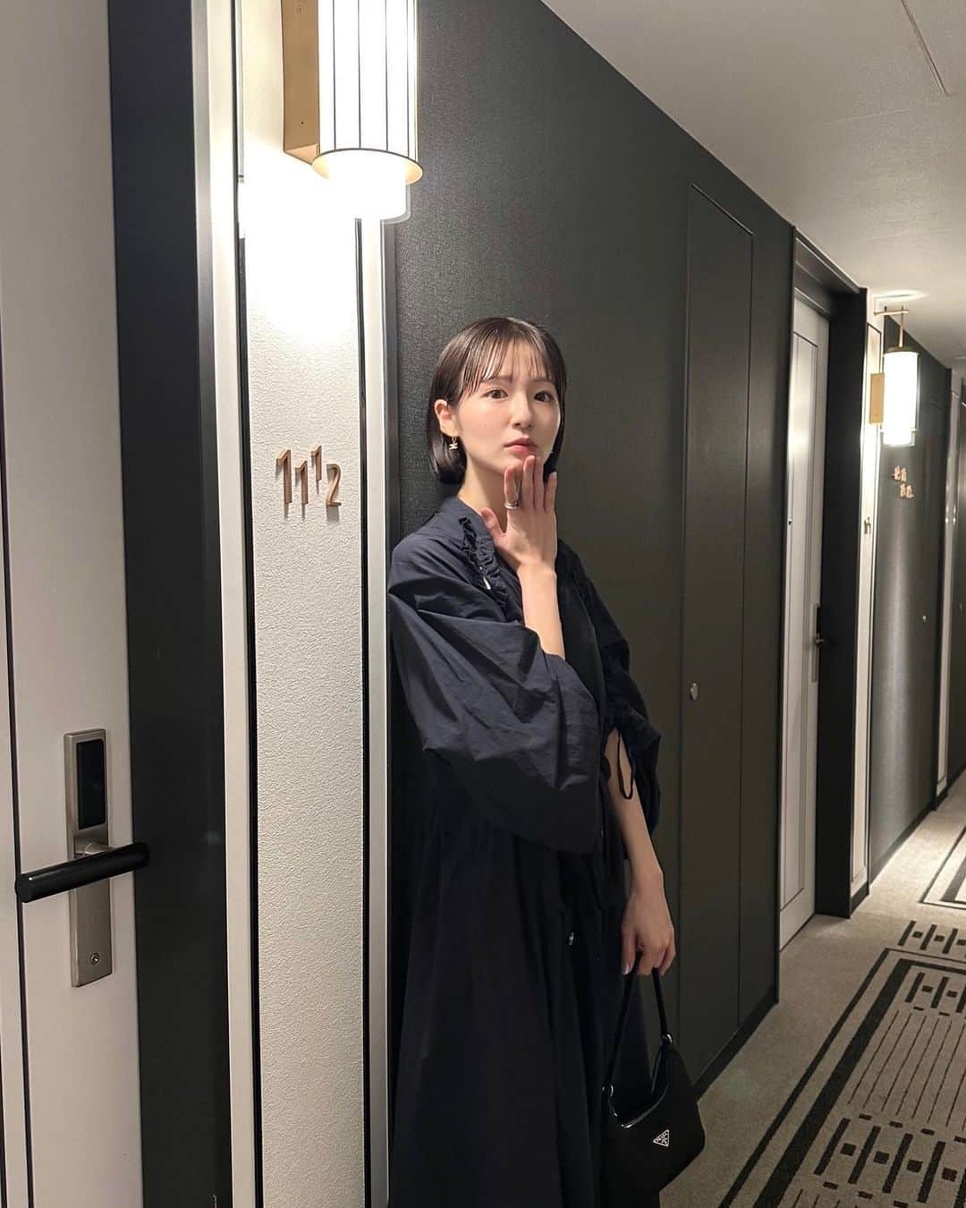 糸原美波さんのインスタグラム写真 - (糸原美波Instagram)「@aimeine_official のワンピース 🫐❤︎  あゆちゃんのこだわりがいっぱい詰まってて 本当に可愛い ⸜❤︎⸝  #aiméine #ワンピースコーデ  #ショート #ショートヘア #ボブ #ボブヘア」10月22日 20時34分 - minami_itohara