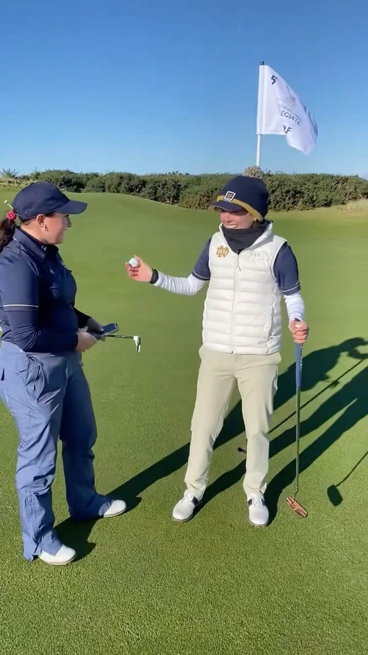 チョン・インジのインスタグラム：「Mimi Burton made a HOLE-IN-ONE on the 5th at @thehomeofgolf Jubilee Course and @_emilia_migliaccio_ had the camera rolling! 🔥🍀 #NCAAGolf  📺: St Andrews Links Collegiate live Monday at 9 AM ET on Golf Channel & @peacock」
