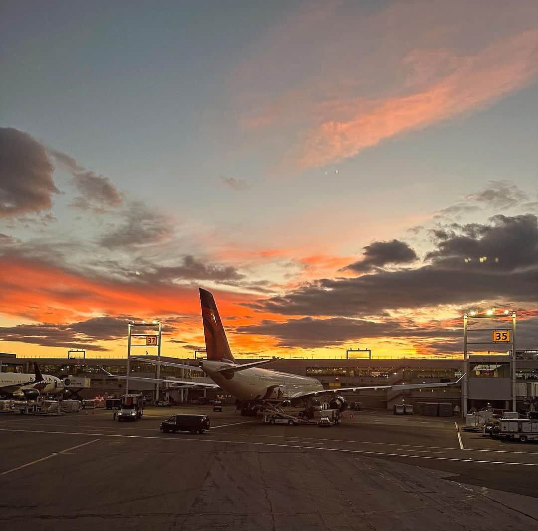 JULIEN D'YSさんのインスタグラム写真 - (JULIEN D'YSInstagram)「Rougeur du soir bon espoir ❤️10.22.2023 #newyork #JFK to L.A 👼」10月23日 7時20分 - juliendys