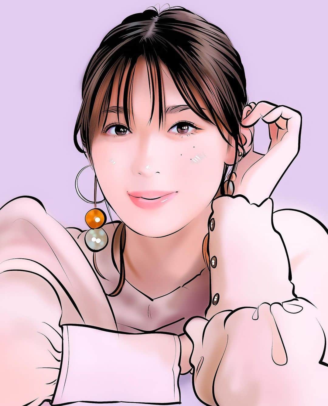 てらりんのインスタグラム：「『白石聖さん(@shiraishi_sei )』  #イラスト #女優 #白石聖 #illustration #portrait #art #drawing #actress #shiraishisei」