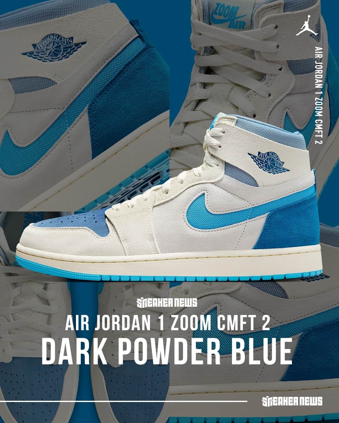 Sneaker Newsさんのインスタグラム写真 - (Sneaker NewsInstagram)「The Air Jordan 1 Zoom CMFT 2 appears in the perfect Tar Heel colorway 🐐⁠ Tap the link in our bio for a closer look...」10月22日 23時00分 - sneakernews