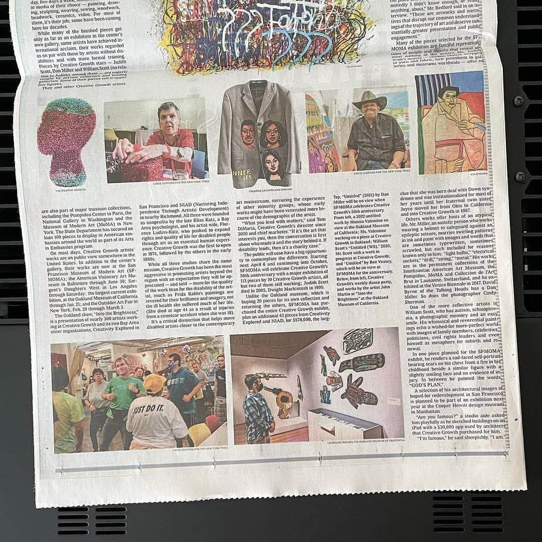 KAWSONEさんのインスタグラム写真 - (KAWSONEInstagram)「Repost @matthewhiggs2015 ❤️💪 Read Michael Janofsky’s great full-page article in this Sunday’s New York Times ‘Fine Arts’ supplement! It is centered around the historic - and completely unprecedented - acquisition by SF MoMA of some 160 works made by artists with disabilities who are affiliated with Oakland’s Creative Growth Art Center, San Francisco’s Creativity Explored and Richmond’s NIAD: the three Bay Area progressive art studios founded by Florence Ludin-Katz and her husband Elias Katz. ✊ Next April SF MoMA will stage an exhibition of some 110 of these works made by artists from Creative Growth to celebrate the Oakland institution’s 50th anniversary! ✊ Kudos to all the artists; to everyone at Creative Growth, Creativity Explored and NIAD; and to Christopher Bedford, Katy Siegel and the entire team at SF MoMA! ✊ It’s 2023. The fact that is has taken almost fifty years for a museum of modern and contemporary art to make such an acquisition underscores just how much work there is still to be done. EVERY Museum of modern and contemporary art should be actively researching, supporting, collecting and presenting the work of artists with disabilities. There are no excuses. If your local museum isn’t doing this, then they aren’t doing their job. Send a note to the museum’s director and curatorial staff to ask them why they aren’t supporting the work of artists with disabilities! Tell them about SF MoMA’s historic and unprecedented gesture! ✊ White Columns has collaborated extensively with artists with disabilities - and the centers that support them - since 2005. 🙂 In 2022 I organized the first Creative Growth ‘retrospective’ for the John Michael Kohler Arts Center in Sheboygan, Wisconsin; and in 2011 with Larry Rinder I co-curated the traveling exhibition ‘Create!’ for the Berkeley Art Museum/ICI, that featured artists from Creative Growth, Creativity Explored and NIAD! ✊ @creativegrowth @creativityexplored @niadartcenter @nytimes @sfmoma #creativegrowth #creativityexplored #niad @tom.dimaria @prudentaggression #florenceludinskatz #eliaskatz @white_columns #williamscott #monicavalentine #danmiller #ronveasey @jmkac @bampfa」10月22日 23時20分 - kaws