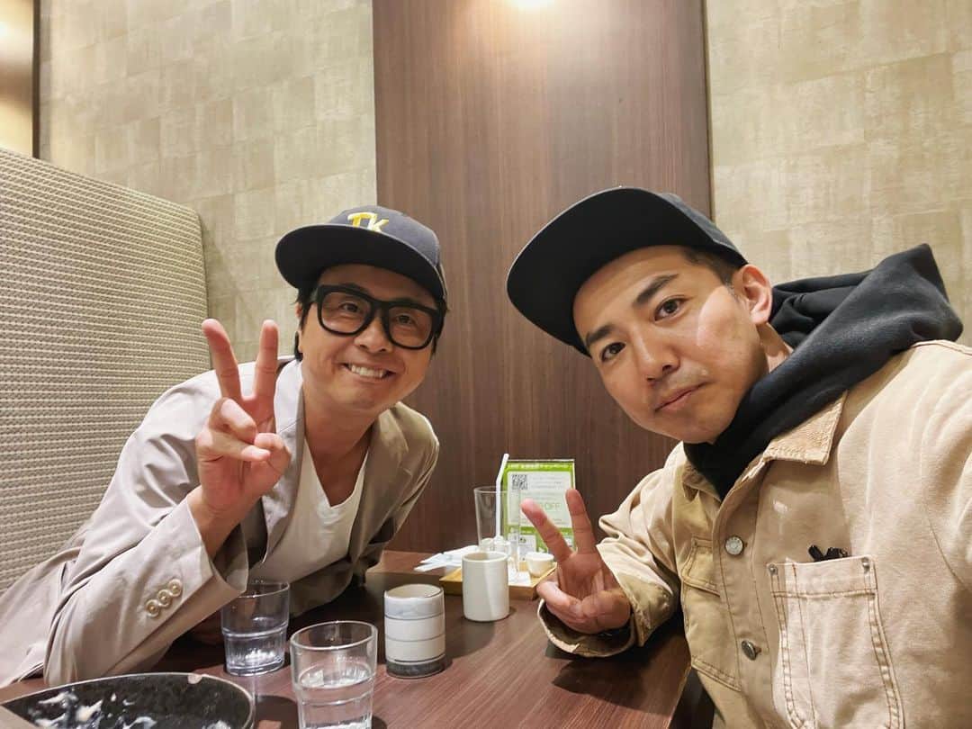 綾部祐二のインスタグラム：「タンメンではなく、明太子クリームうどん、ご馳走様でした! Thank you so much. @junichi_komoto0407」