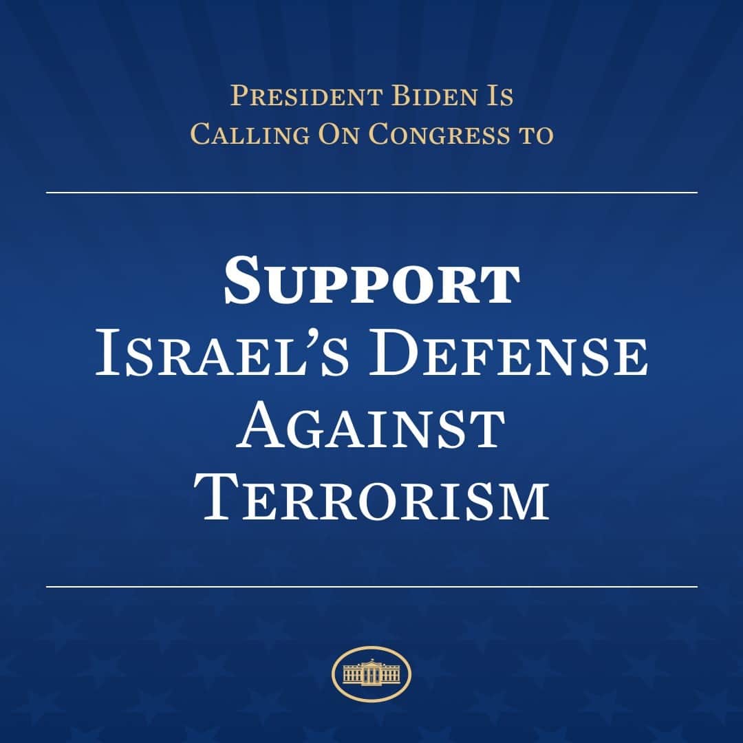 The White Houseさんのインスタグラム写真 - (The White HouseInstagram)「Following Hamas’ terrorist attack in Israel, @POTUS directed his Administration to take swift action to ensure the government of Israel has what it needs to defend itself.  To build on that support, the Administration is requesting funding from Congress to aid Israel’s defense.」10月23日 4時00分 - whitehouse