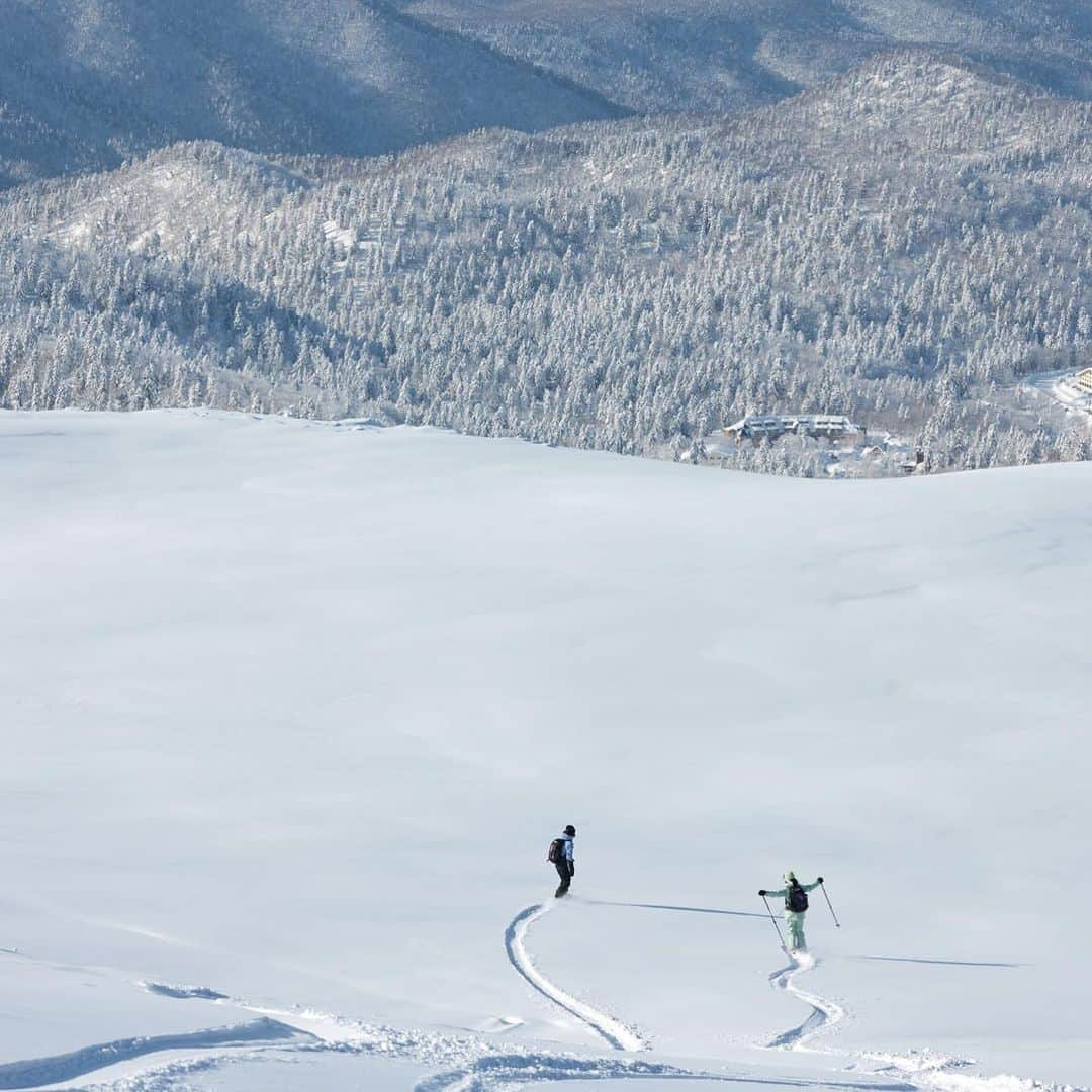 ロキシーのインスタグラム：「📍Asahidake, Japan.  @reimikusunoki & @kareniwadare earning their turns」