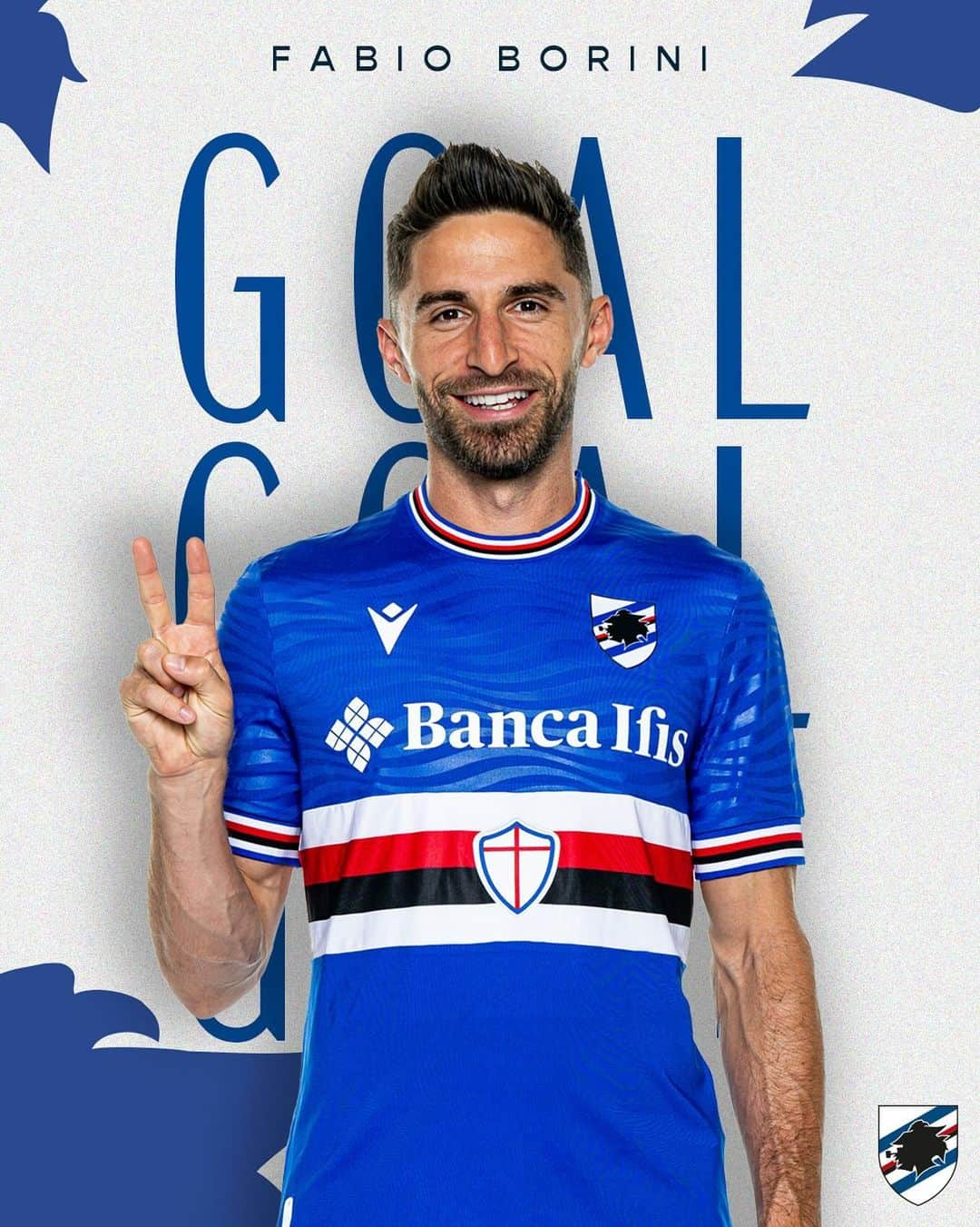 UCサンプドリアのインスタグラム：「⚽ GOOOOOOOOLLLLLL   81’ - ANCORA FABIOOOOOOOO! Una botta incredibile di #Borini, che si infila all'angolino basso.    #SampCosenza 2-0 | #SerieBKT   #PerSemprePaolo  #ForzaDoria 🔵⚪️🔴⚫️⚪️🔵」