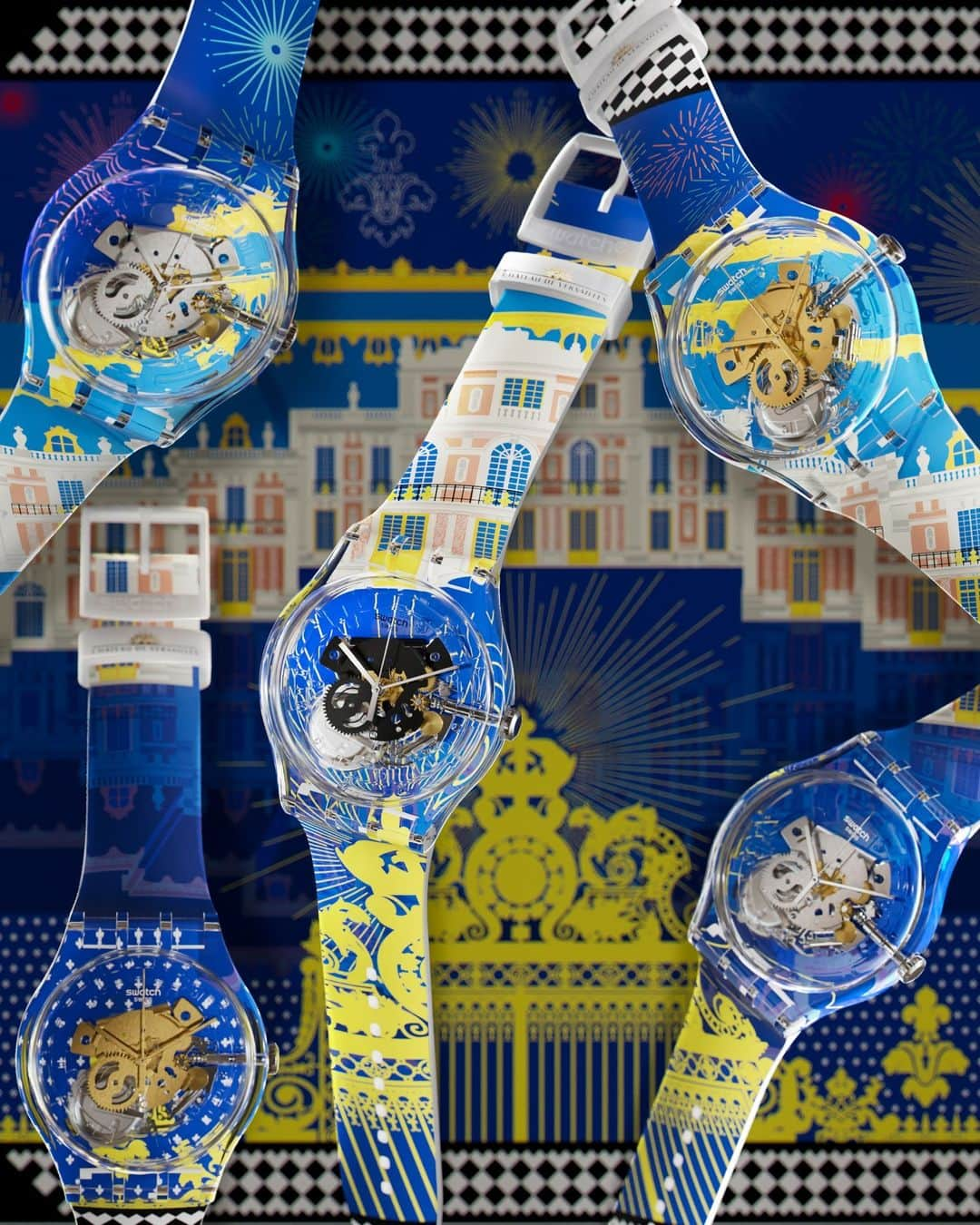 Swatchのインスタグラム：「Swipe to explore this striking Swatch X You design that captures the majestic architectural elements of the Château de Versailles ⚜️ #SwatchxYou」