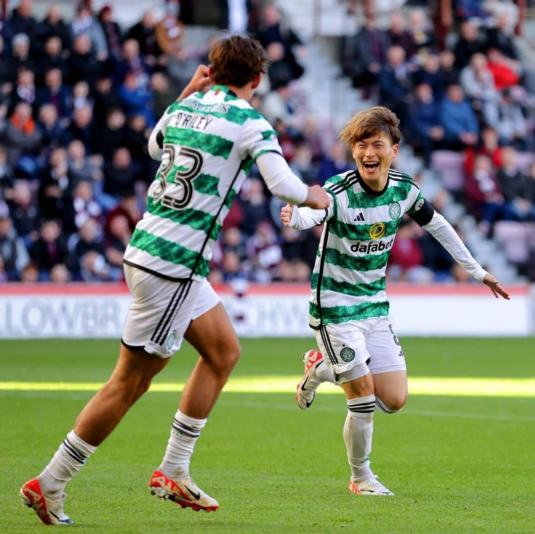 古橋亨梧のインスタグラム：「4 goals, 3 points, 1 team 🔥🍀   #CELTIC #KYOGOAL #COYBIG」