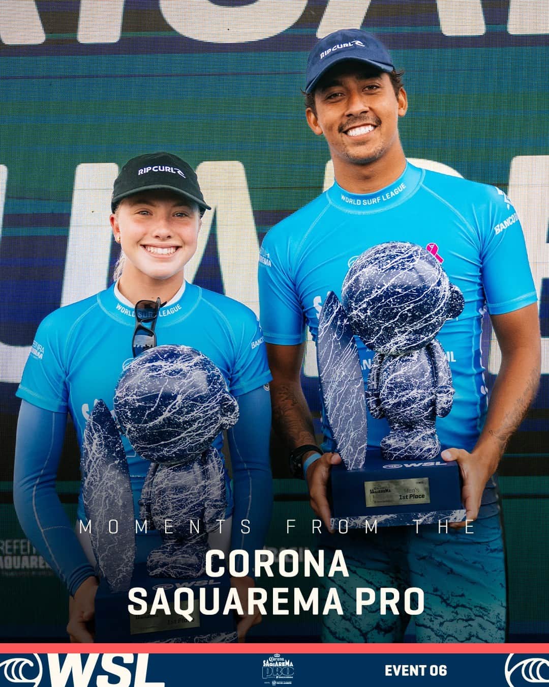 世界プロサーフィン連盟（WSL）のインスタグラム：「That's a wrap on the 2023 Challenger Series! 💫⁣ Replay the entire @corona #SaquaremaPro now on worldsurfleague.com. ⁣ @bancodobrasil」