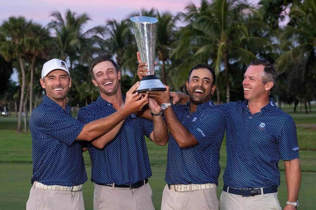 グレグ・ノーマンのインスタグラム：「Congratulations #CrushersGC !!  🏆 Team Championship winners: @crushers_gc   🏆 Individual Championship winner: @talorgooch   Thank you #LIVGolf Miami fans and @trumpdoral for a fantastic finish to the 2023 @livgolf_league season.」