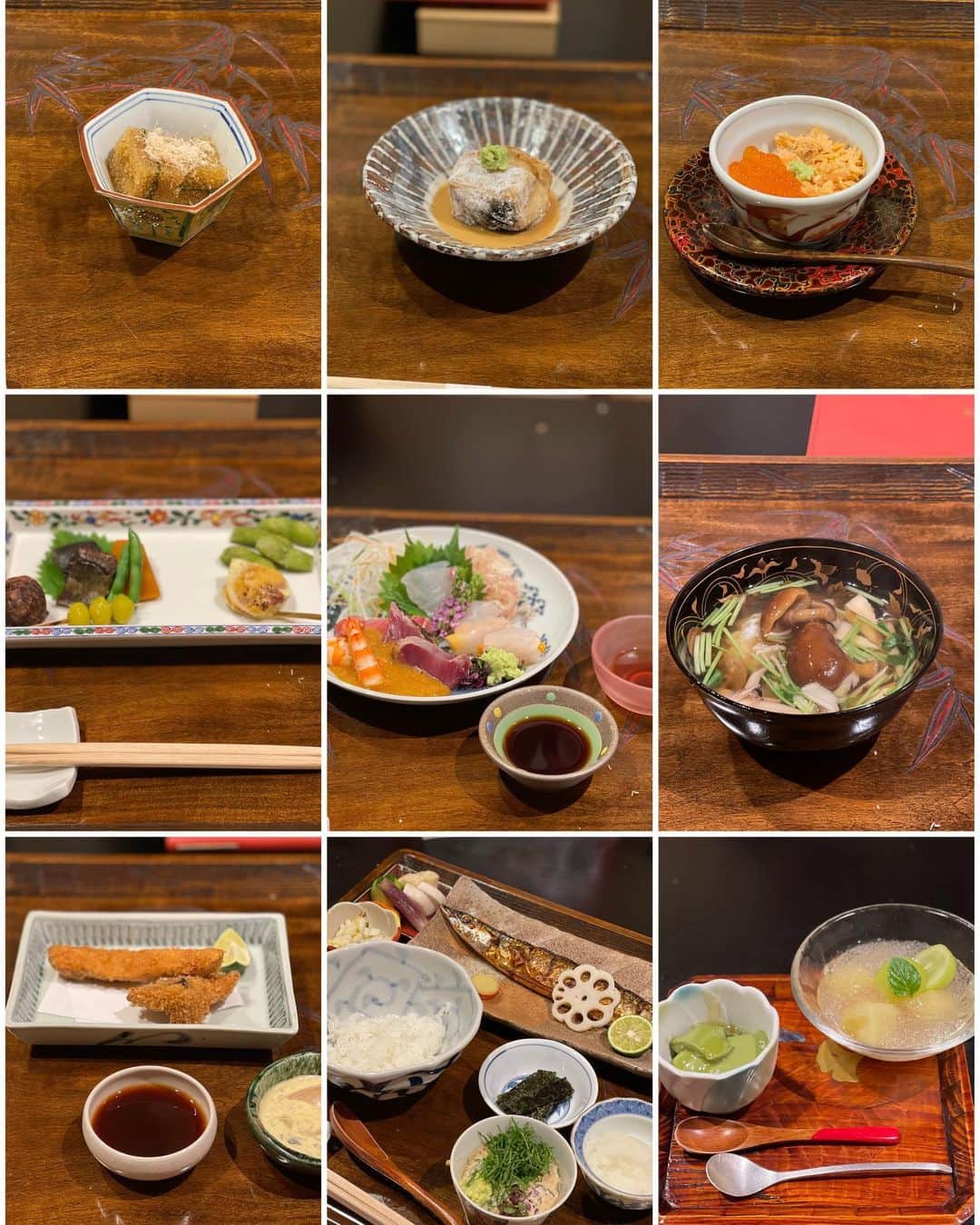 木本泉のインスタグラム：「- "銀座 朱雀"  松茸やさんまなど秋の食材を贅沢に使ったお料理を堪能🍂  ゆっくり個室でお食事いただけるのも嬉しい😌  みんなでいただいて楽しい時間でした！  #銀座朱雀#銀座和食#秋の食材#銀座」