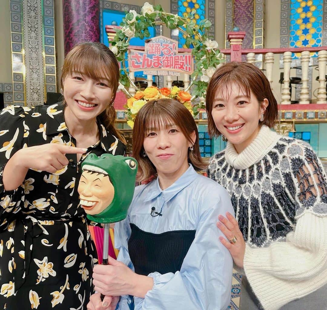 狩野舞子さんのインスタグラム写真 - (狩野舞子Instagram)「・ 明日 20:00〜日本テレビ 『踊る！さんま御殿』に出演させていただきます😊  沙保里さん玲さんと一緒の収録 相変わらず楽しすぎました😂❤️ 他の軍団の方々のお話もめっちゃ面白くて 収録終わらないかと思った🤣  明日のOAぜひお見逃しなく😎 ・ #踊るさんま御殿 #明石家さんま さん #吉田沙保里 さん #潮田玲子 さん #狩野舞子 はん」10月23日 17時15分 - kanochan715