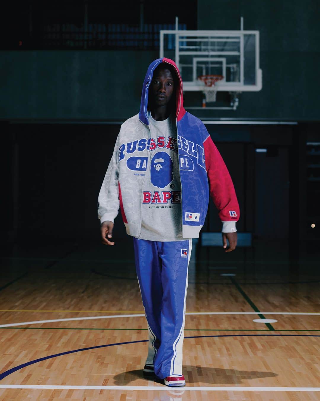 ア ベイシング エイプさんのインスタグラム写真 - (ア ベイシング エイプInstagram)「BAPE® and Russell Athletic are excited to announce their upcoming collaboration, building on their previous successful partnership. This time, the two brands draw inspiration from basketball cultures. Not only does this unique combination creates a collection that pays homage to basketball's dynamic energy, but also captures the essence of the sports fashion. The BAPE® x Russell Athletic full collection will be available at BAPE STORE® and BAPE.COM on Saturday, OCT 28th. @russellathletic Photographer: @motonoriomori_lee @__ug__  #abathingape #bape #BAPExRussellAthletic」10月23日 12時00分 - bape_japan