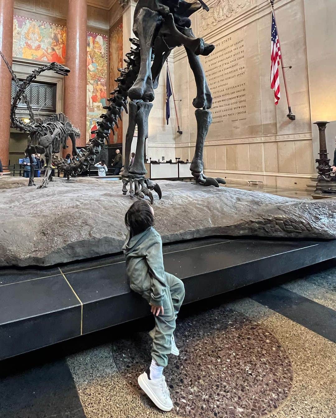 MALIAのインスタグラム：「𝑨𝒎𝒆𝒓𝒊𝒄𝒂𝒏 𝑴𝒖𝒔𝒆𝒖𝒎 𝒐𝒇 𝑵𝒂𝒕𝒖𝒓𝒂𝒍 𝑯𝒊𝒔𝒕𝒐𝒓𝒚🦕 ⁡ もぅね想像をはるかに超える楽しさだったの😍 ⁡ わたし達は午前中から行ったのだけど 次の予定があったのでお昼過ぎまで3時間ほど 全然足りなくて、午後も遊べたなーって感じで 絶対また来ようね‼︎ってぽっちゃんとお約束🤝🏽 ⁡ #AmericanMuseumofNaturalHistory #子連れNY #想像以上に楽しい #🇺🇸」