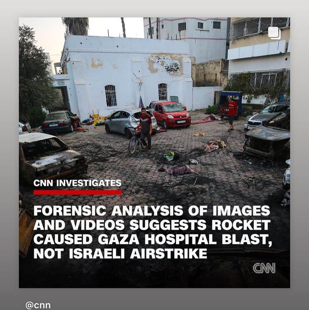 ジェシカ・サインフェルドのインスタグラム：「They decided to do a little investigative work about the Hamas rocket that killed innocent Palestinian people. Updated headlines from @cnn @apnews @wsj @aljazeeraenglish @nytimes」