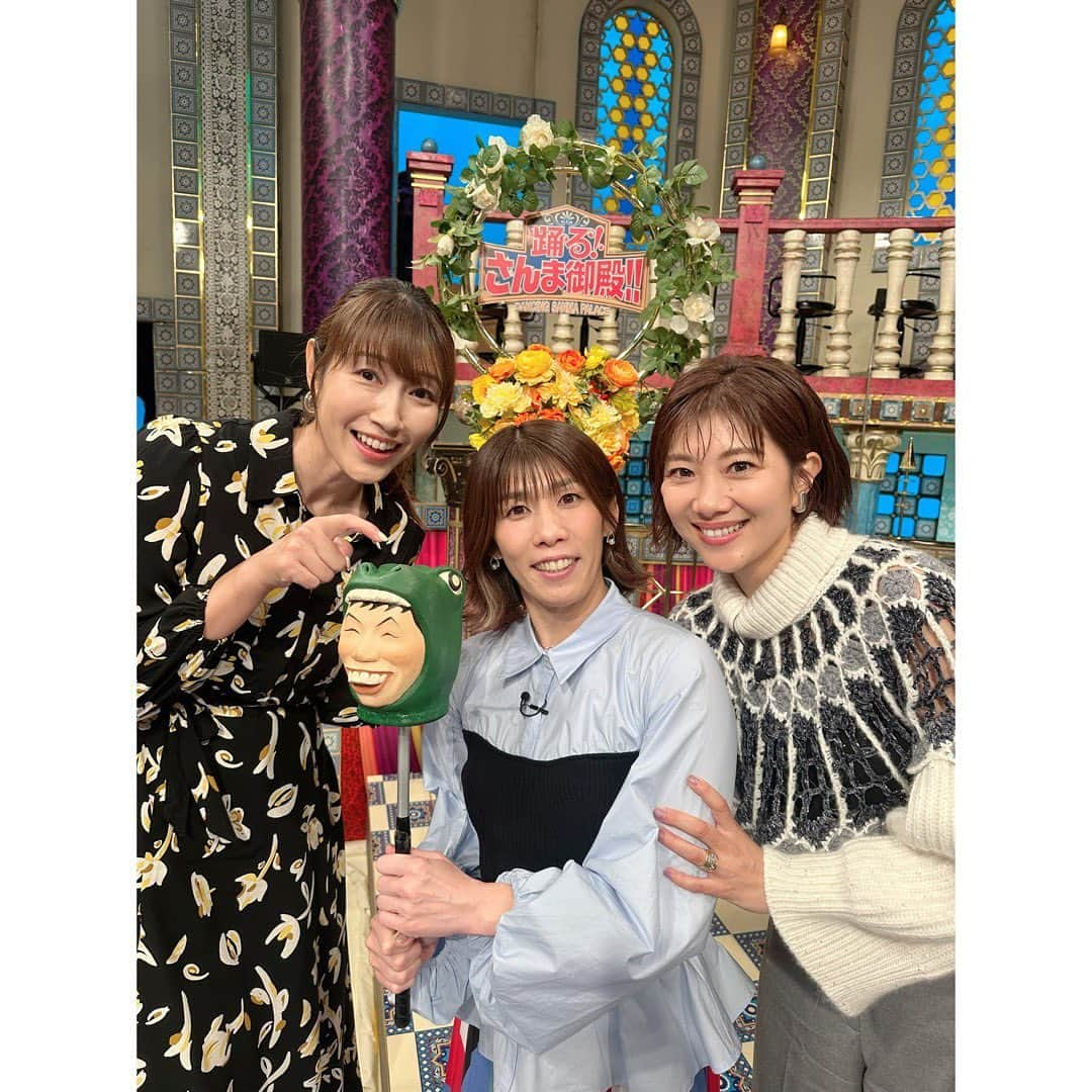 吉田沙保里のインスタグラム：「踊る！さんま御殿 玲ちゃんと舞子ちゃんと 仲良し女子軍団で出演します🩷  思いがけない暴露もあり、 めちゃくちゃトークが盛り上がって 楽しかったぁ～😆😆😆  10月24日（火）よる8時〜 是非観てくださいね～🤭  #さんま御殿 #潮田玲子 #狩野舞子」