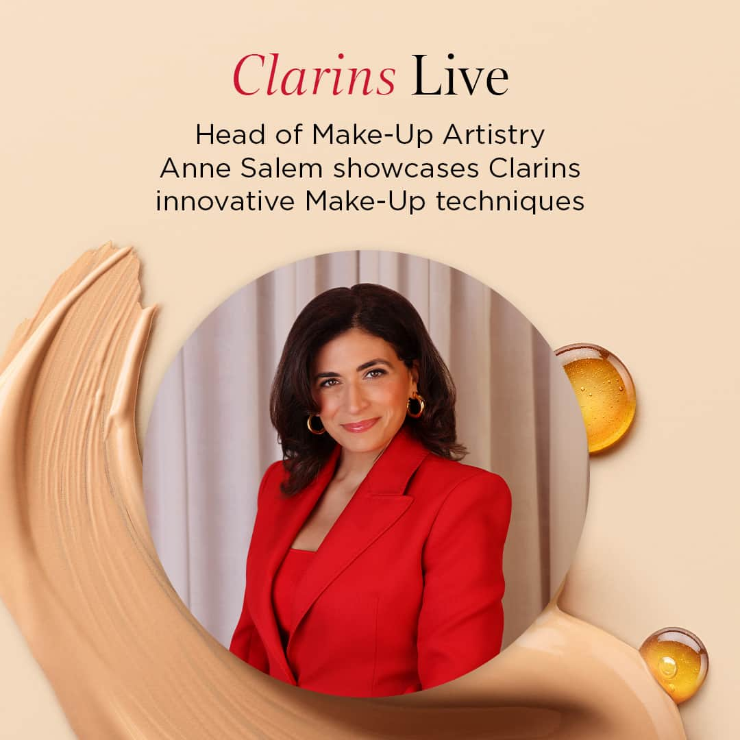 Clarins Australiaのインスタグラム：「The next Clarins livestream is coming to your screens very soon!⁣ ⁣ This month, it’s all about make-up complexion techniques, where Anne Salem, Head of Makeup Artistry, showcases Clarins' innovative ways to enhance your make-up look.⁣ ⁣ Tune in at 6.30pm AEST on Monday 30 October!⁣ ⁣ #Clarins #BeautyLivestream #MakeupHacks #MakeupTechniques」