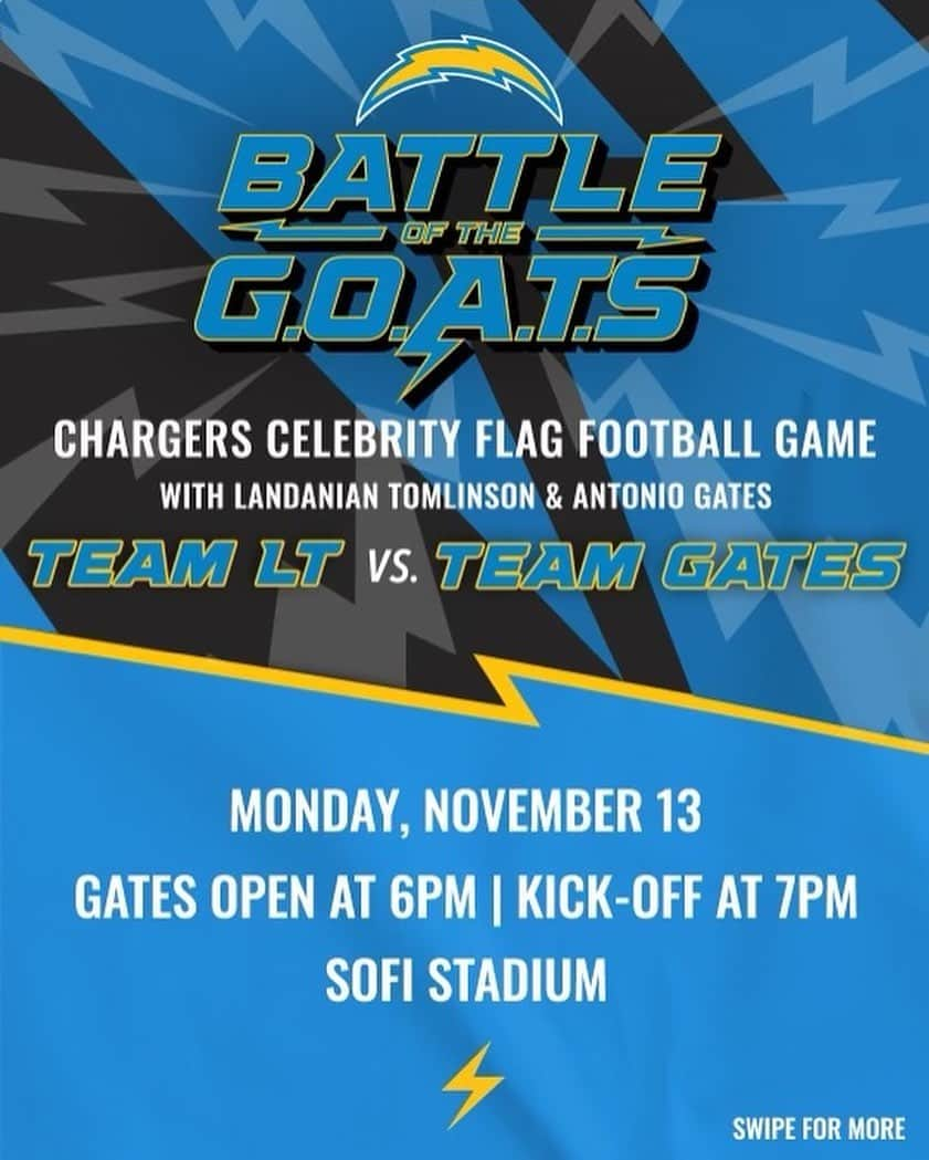 ライアン・ロクテさんのインスタグラム写真 - (ライアン・ロクテInstagram)「Excited to be a part of the @chargers and @ctgseries 2nd annual “Battle of the Goats”! Look forward to getting out at @sofistadium on Monday November 13th with so many great people!! Get your tickets now at chargers.com 🔥」10月24日 1時59分 - ryanlochte