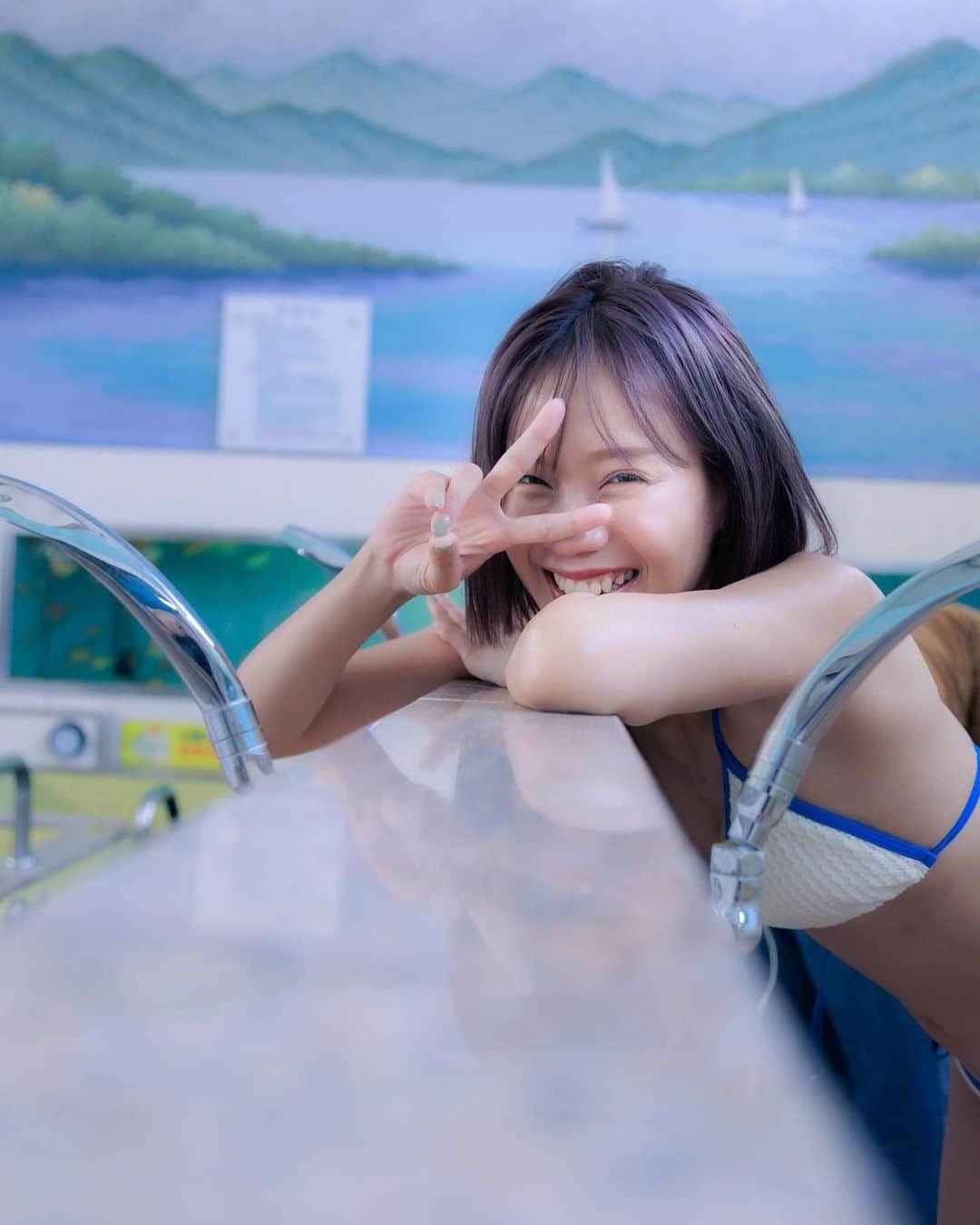 東口優希のインスタグラム：「人生ピース✌️  ・ ・ ・ ・ ・ ・ ・ ・ #グラビア #グラビアモデル #グラビアアイドル #ショートヘア #美容  #ボブ#撮影#水着 #下着#ランジェリー#ポートレート #ポートレート撮影  #shooting#photogram #underwater  #lingerie #photo#portrait #swimwear #photography #camera#fashion #glamour #japanese #japanesegirl #model #portraitphotography #photooftheday」