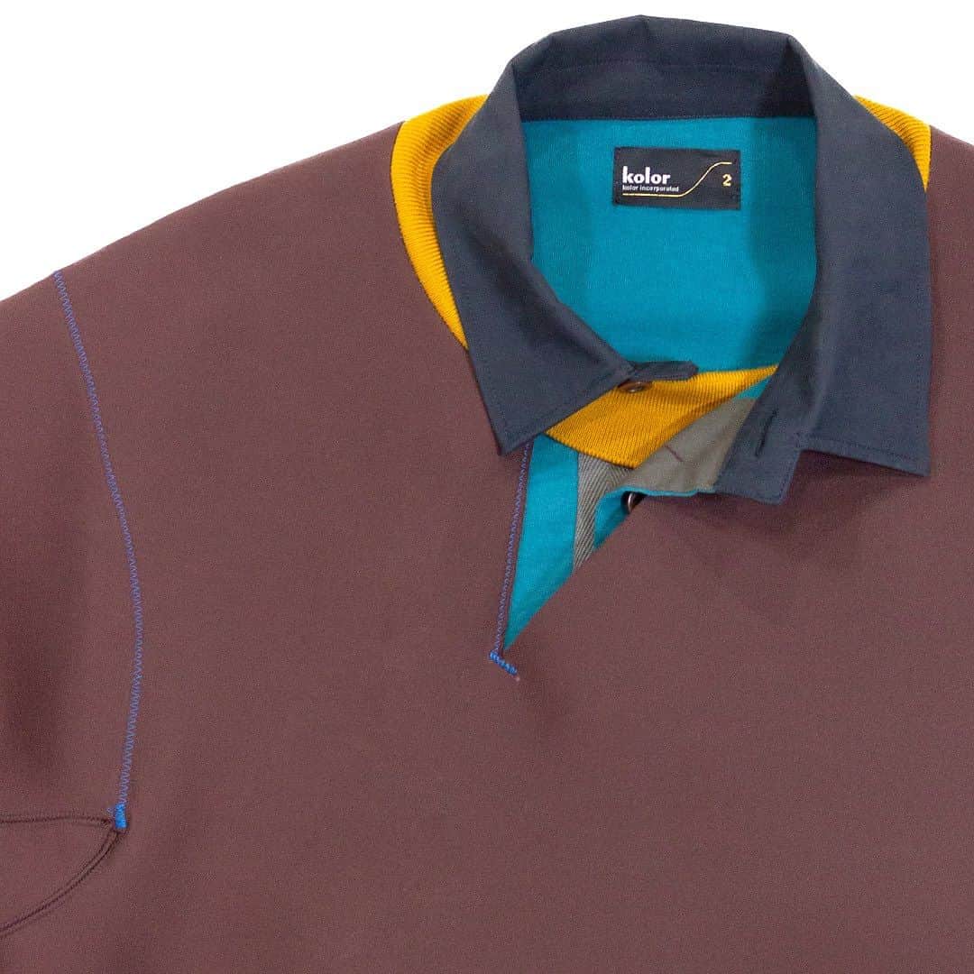 kolorのインスタグラム：「⁣  ⁣ kolor AW2023 Men's Collection⁣ Polo Docking Pullover⁣ ⁣  ⁣ #kolor #kolorofficial #KLRFW23 #aw23」