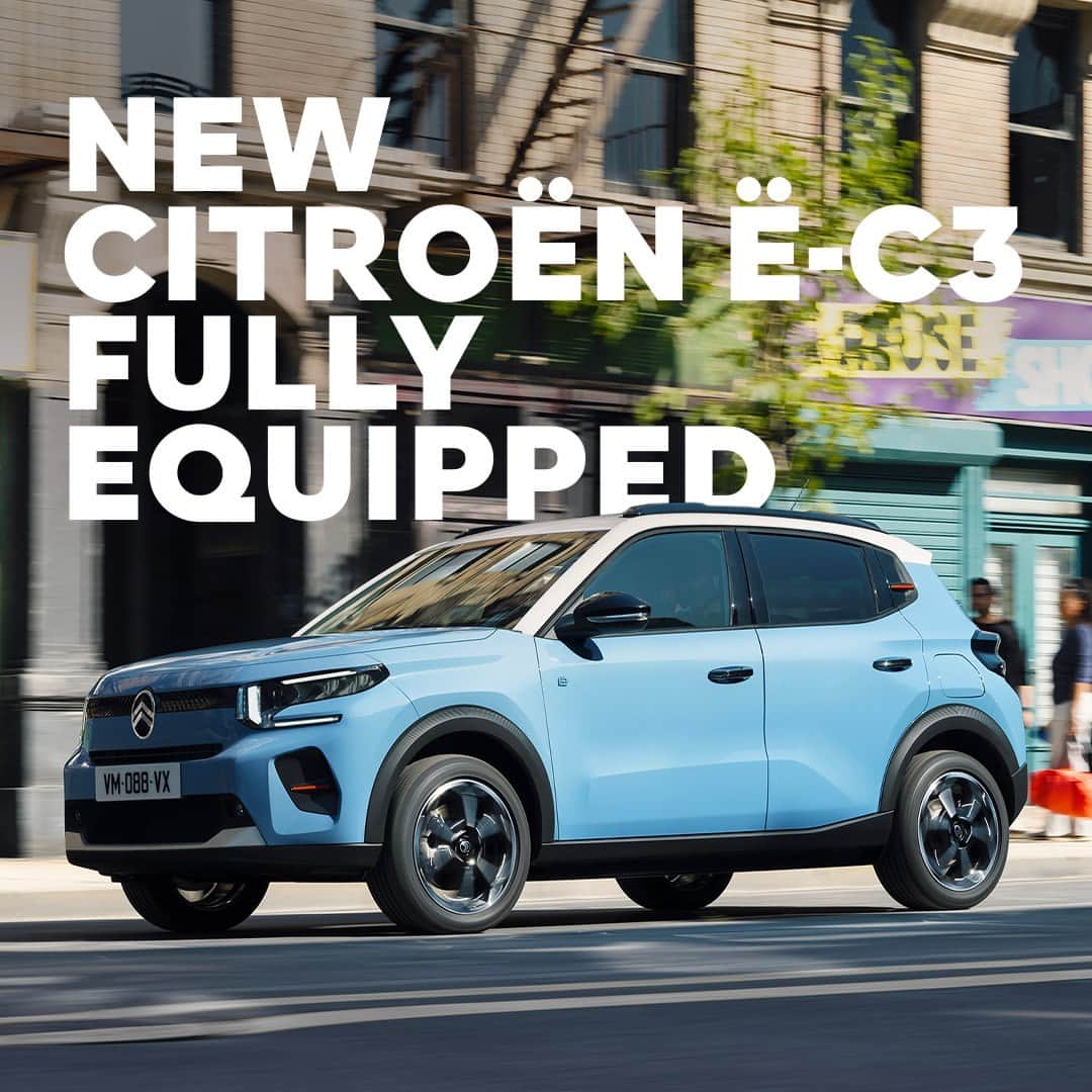 Citroënのインスタグラム：「New Citroën ë-C3 all electric, starting from €23,300. Available to pre-order. #NewCitroënËC3 #AllElectric」