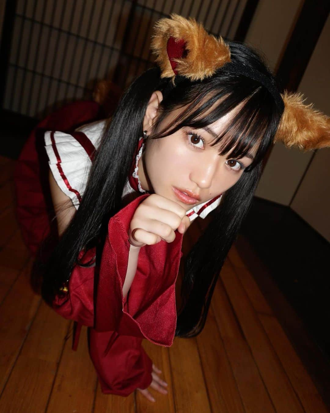 滝口きららのインスタグラム：「呼びました？  #halloween #cosplay #コスプレ #巫女 #狐 #おばけ祭」