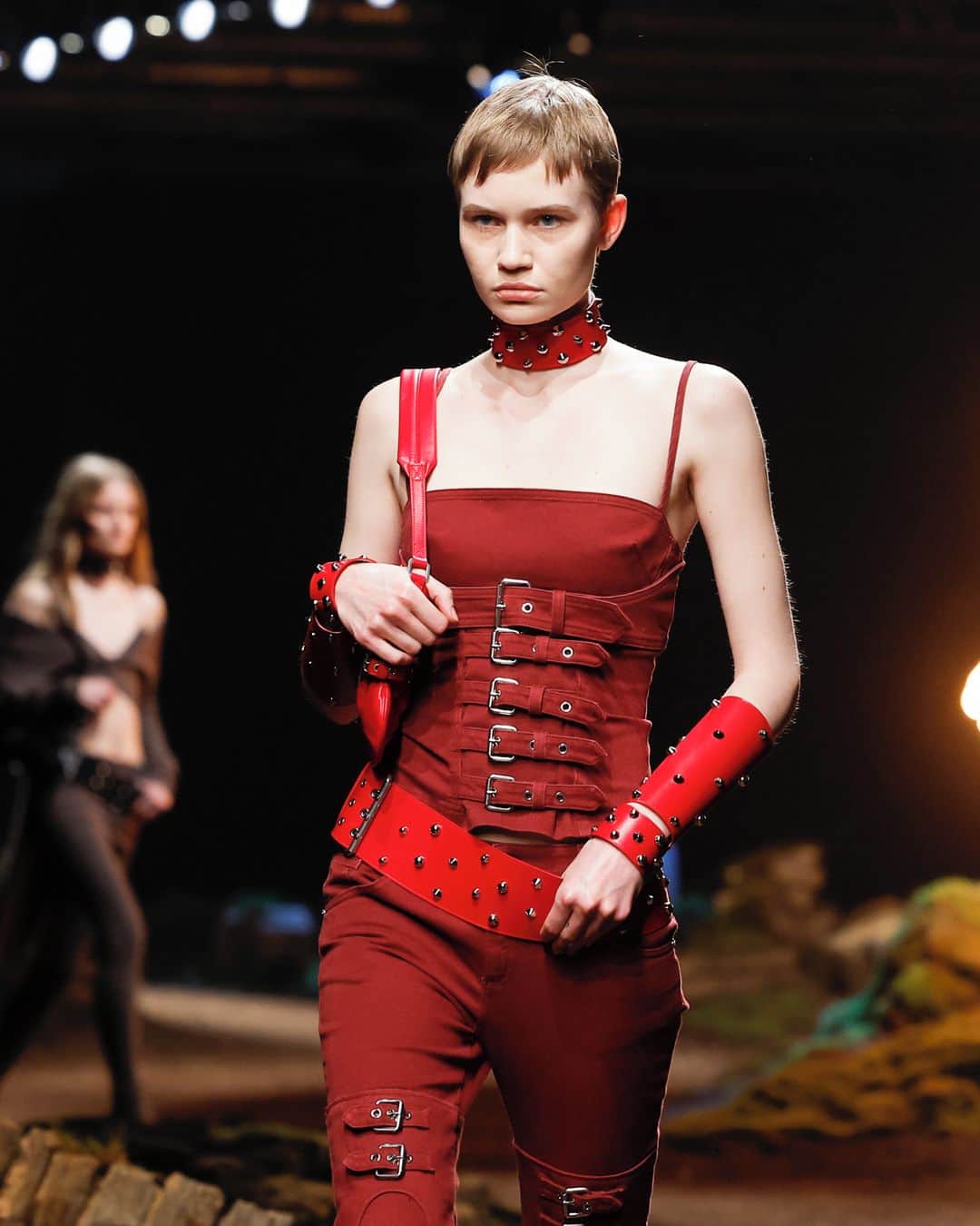 のインスタグラム：「FALL WINTER 2023⁣ ⁣ The buckled series from Blumarine Fall Winter 2023 show is now available. Discover more via the link in bio.⁣ ⁣ #Blumarine #BlumarineFW23」