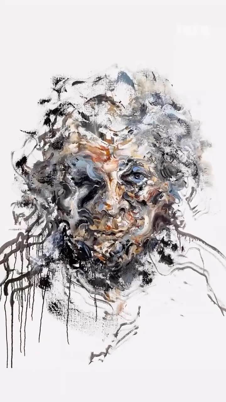 テート・ギャラリーのインスタグラム：「Stiffen the sinews, summon up the blood. Happy birthday Maggi Hambling. 💙  Known for her intricate paintings of people, dreams, and the sea, in this 2018 film we met Hambling in her studio to talk about love, grief and ‘laughter as a means of survival.’」