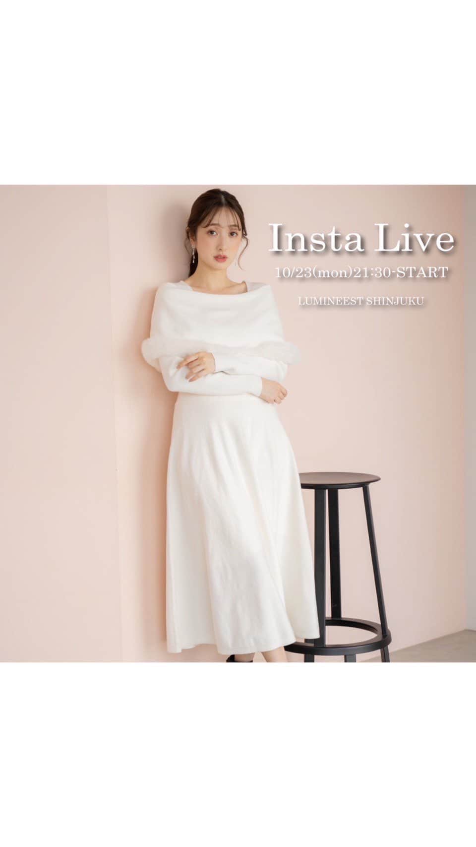 のインスタグラム：「. 【Instagram Live】 ルミネエスト新宿店から 「おすすめ新作ワンピース」ライブ配信💐  STAFF身長 erina 157cm  ------------------------ staff  @erina_noela  こちらのアカウントも是非フォローお願い致します♪ ------------------------  #noela  #ノエラ」