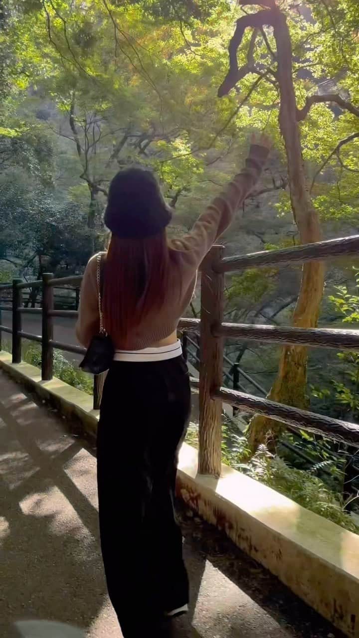 のインスタグラム：「. 箕面大滝♡ やっと滝行けてるんるん♪ 自然にパワー貰って明日から頑張れそう🫶🏻  #箕面大滝 #滝」
