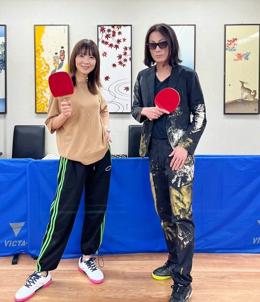 谷口キヨコさんのインスタグラム写真 - (谷口キヨコInstagram)「ほんまに卓球🏓やってんのか、この二人…はい、やってます‼️」10月23日 22時31分 - kiyokotaniguchi