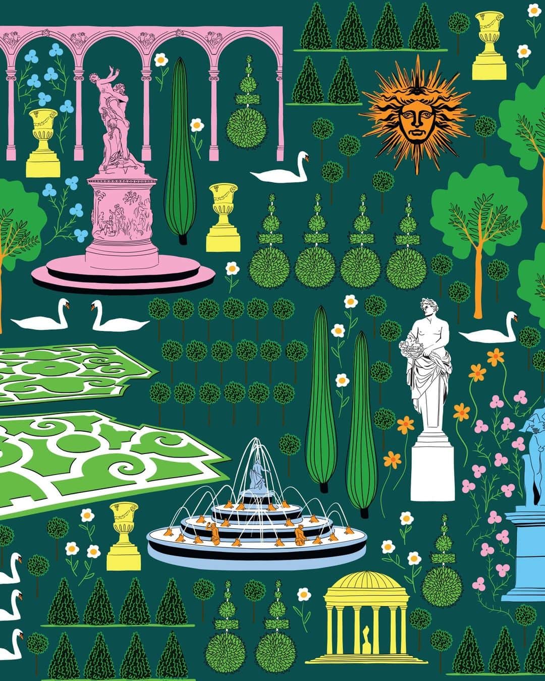 Swatchのインスタグラム：「Get lost in the lush and iconic gardens of Château de Versailles with this Swatch X You design that depicts the palace grounds in all their splendor ⛲ #SwatchxYou」