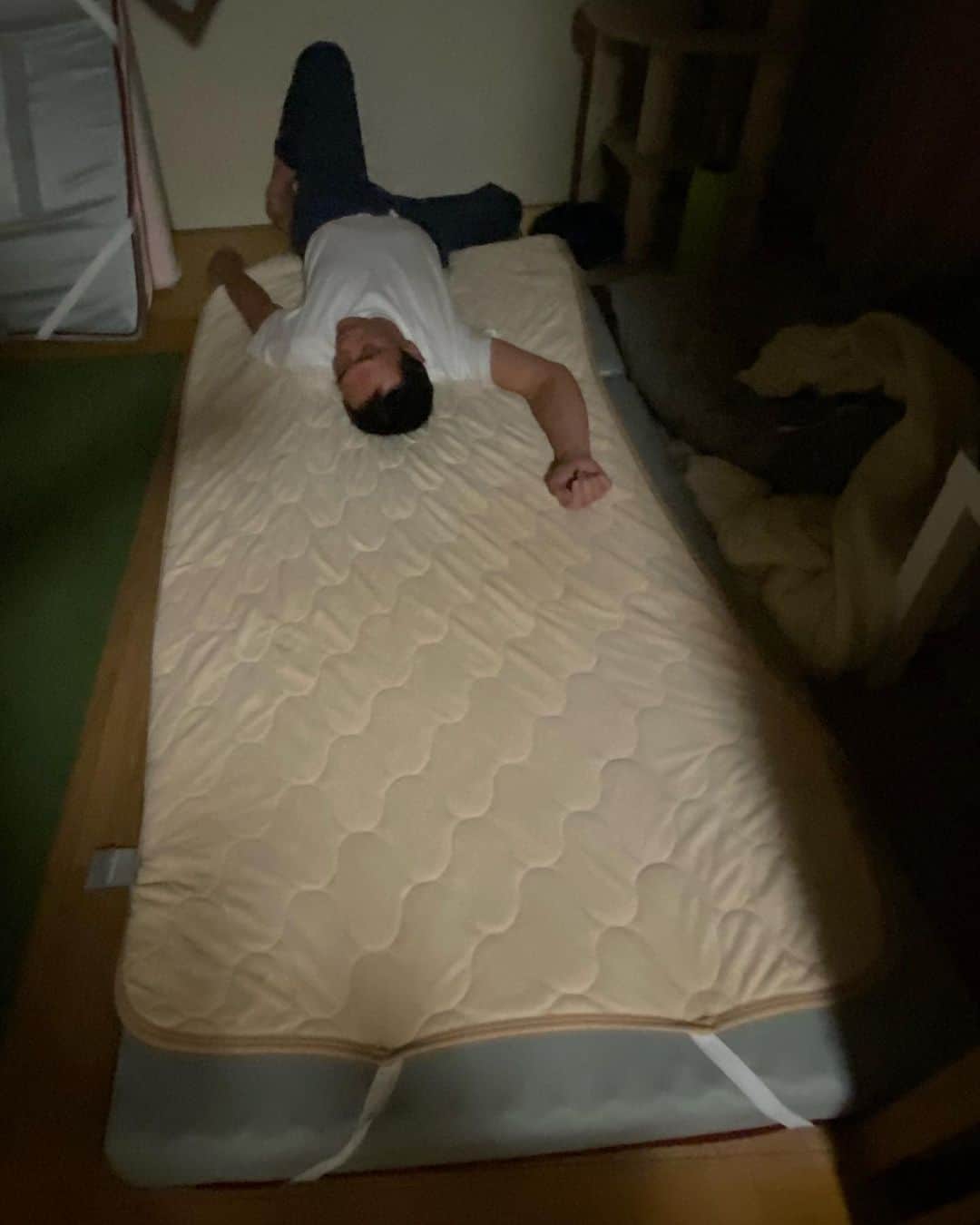 nemuru_catのインスタグラム：「#眠る夫  今日はお布団で寝てるよ👍」