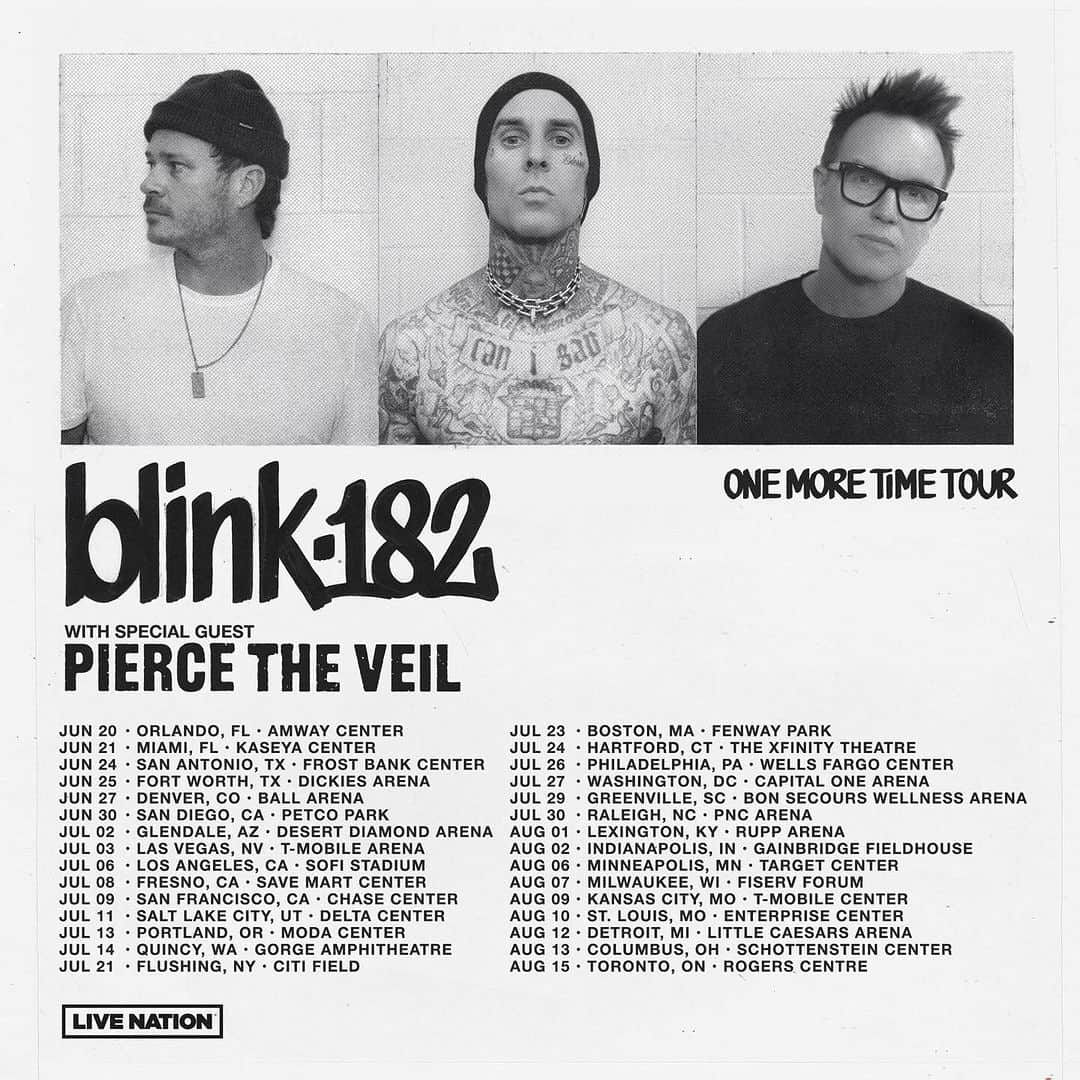 トニー・ペリーのインスタグラム：「The first song I learned on guitar was “Dammit”. Thank you so much @blink182. See you guys there 🤘. Tickets on sale Friday 10/27 at 10am local. Blink182.com」