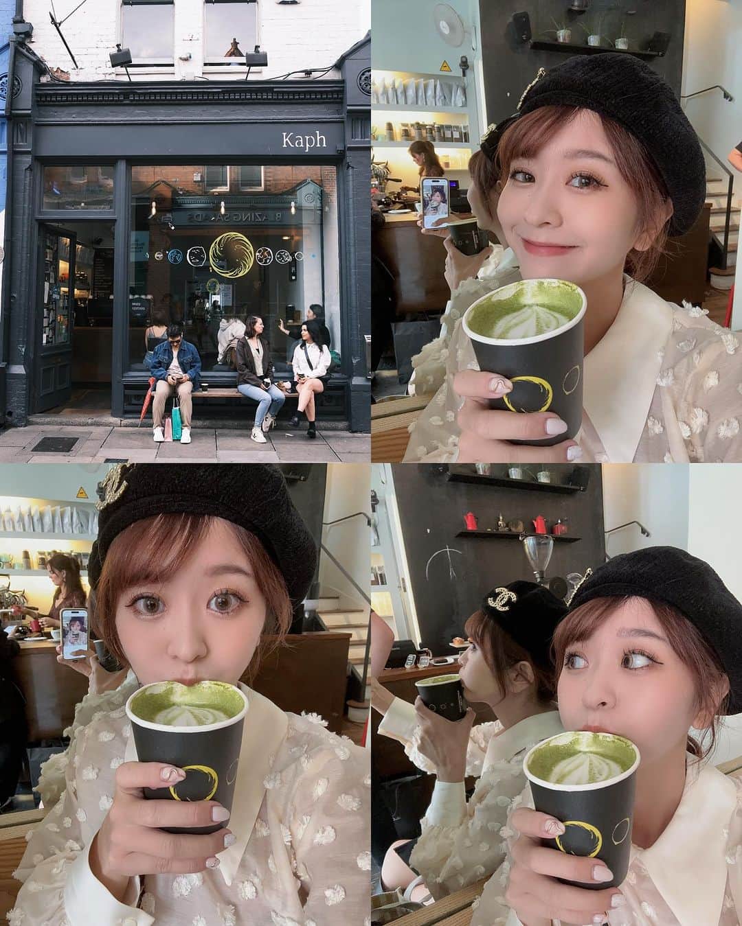 郭圈圈さんのインスタグラム写真 - (郭圈圈Instagram)「在街上自己架腳架自拍 總是會引起大家好奇🤣 他們可能想說這公園、路邊的有什麼好拍😆是說我在都柏林大家都對我很友善耶～也覺得很安全💓 - 第④張很妙～左邊的在睡覺、右邊的在看書，整個畫面好可愛💚 - ⑥：開工前來杯抹茶拿鐵🍵 又遇到熱情的當地人跟我聊我的相機📷還有話家常 - ⑦：超好吃的冰淇淋🍦🥹 -Dingle Sea Salt & -Irish brown bread 濃郁而不膩🤍🤍🤍 - ⑧老公出差我代購😆 - ⑨-①⓪ 老公下班我們一起去吃好吃的晚餐😋🥰 - #20230919 lea_outfit  @marule.official ✨ 全身都還可追加🤍 開衩褲裙是熱賣第一名🥳 太顯瘦啦～連四個月多孕肚都修飾得好好（我穿L） - 🔗marumarulea.com 🔍septe103.超遮肉！A字高腰素色開衩褲裙（黑/棕綠）（S/M/L)$980 🔍septe6.大尖領偽簍空點點上衣（黑/白）$1380 🔍 octo6.熱賣🔥挺版帥氣膝下靴 （黑 米白）$1980」10月23日 23時52分 - helloiamlea