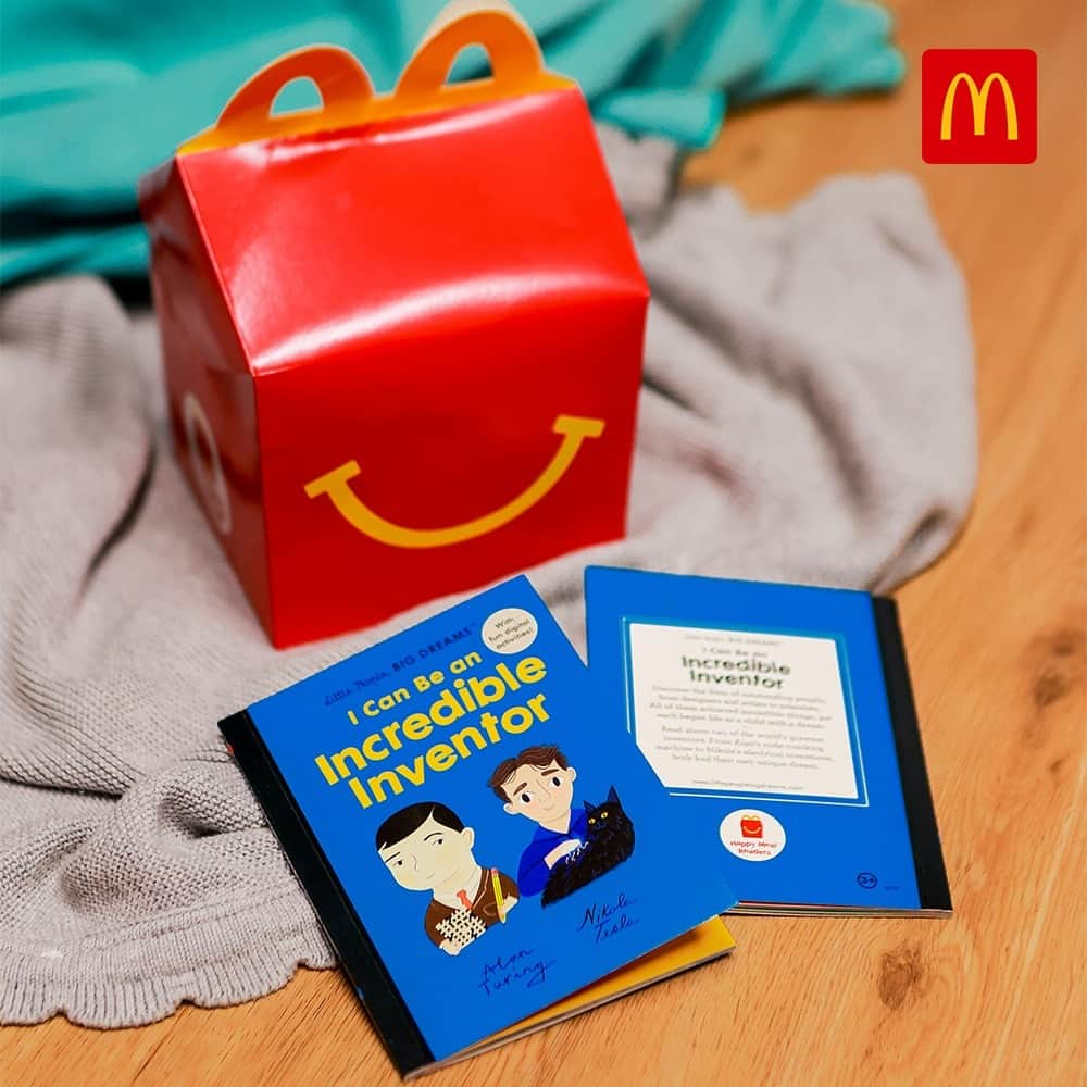 McDonald's Philippinesのインスタグラム：「Your little ones can be incredible inventors in the future! 💯 Get them reading, give them the Happy Meal Readers book!  Order via McDelivery today. 😊」