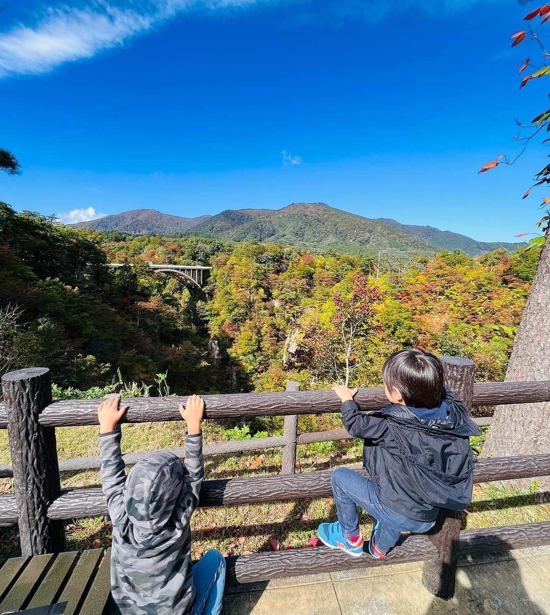 清澤恵美子さんのインスタグラム写真 - (清澤恵美子Instagram)「鳴子峡の紅葉🍁気持ち良かった🤩😍  奥にある山は鳴子スキー場があった場所！ 今はありませんが、私の初めての全国大会の場所☺️ この大会こそ、私が憧れた全国の強者達に出逢えて、本気でスキーに向かい合うきっかけになった場所☺️ 自分を思い出して心が洗われました🍁🍁🍁🍁　  キノコ汁もいも汁も美味しかった😍 私の大好きなつや姫米も美味しかった🥹🥹🥹」10月24日 10時49分 - kiyosawaemiko