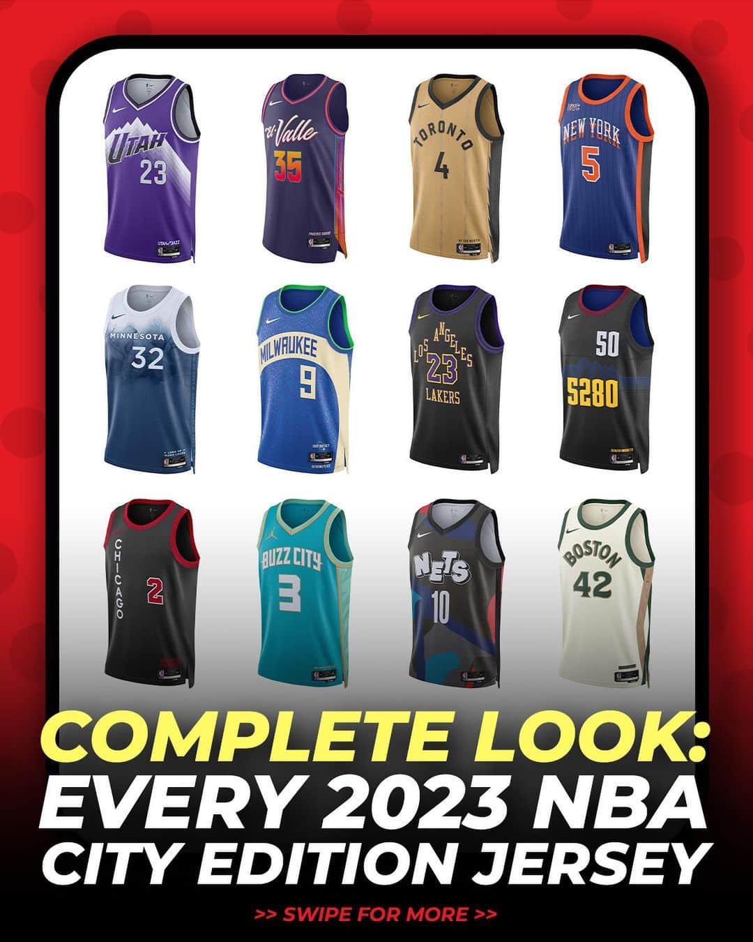 Nice Kicksのインスタグラム：「Out of all the new NBA City Edition jerseys, which team has the best and the worst? 👀」