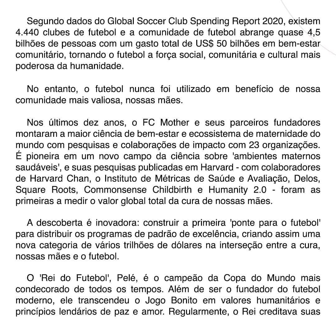 ペレさんのインスタグラム写真 - (ペレInstagram)「On Pelé’s 83rd Birthday, FC Mother and the Pelé Foundation Unite to Co-Develop the First Platform to Heal our Mothers through the Beautiful Game. . No 83º aniversário de Pelé, o FC Mother e a Pelé Foundation se unem para desenvolver a primeira plataforma de bem-estar do mundo, projetada para benefício e suporte de nossas mães através do Jogo Bonito.」10月24日 3時10分 - pele
