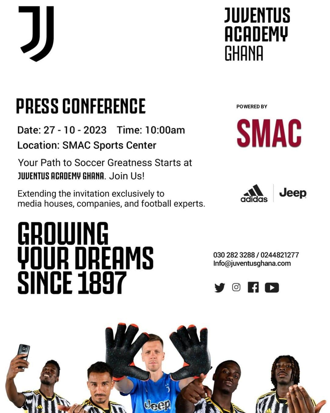 クワドォー・アサモアさんのインスタグラム写真 - (クワドォー・アサモアInstagram)「Join us at Juventus Academy Ghana, where soccer excellence awaits at SMAC Sports Center at 10:00 AM. Are you ready?  #Juventus #juventusacademyghanalunch #juventusacademyghana #football」10月24日 3時11分 - asamoahkwadwo