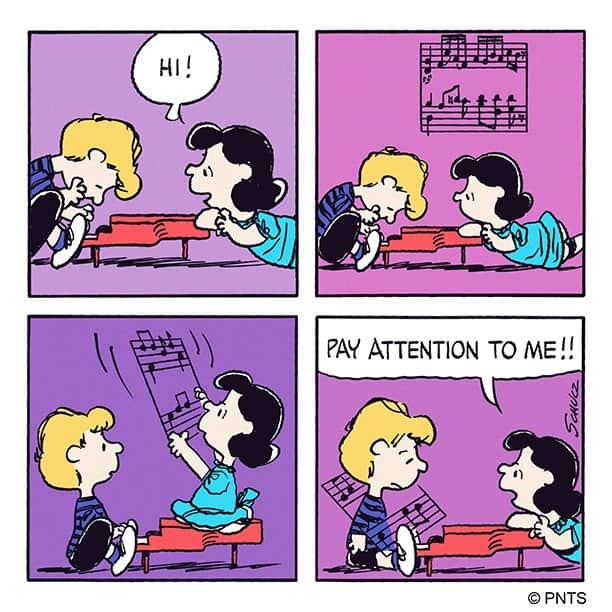 スヌーピーのインスタグラム：「Pay attention to me!!」