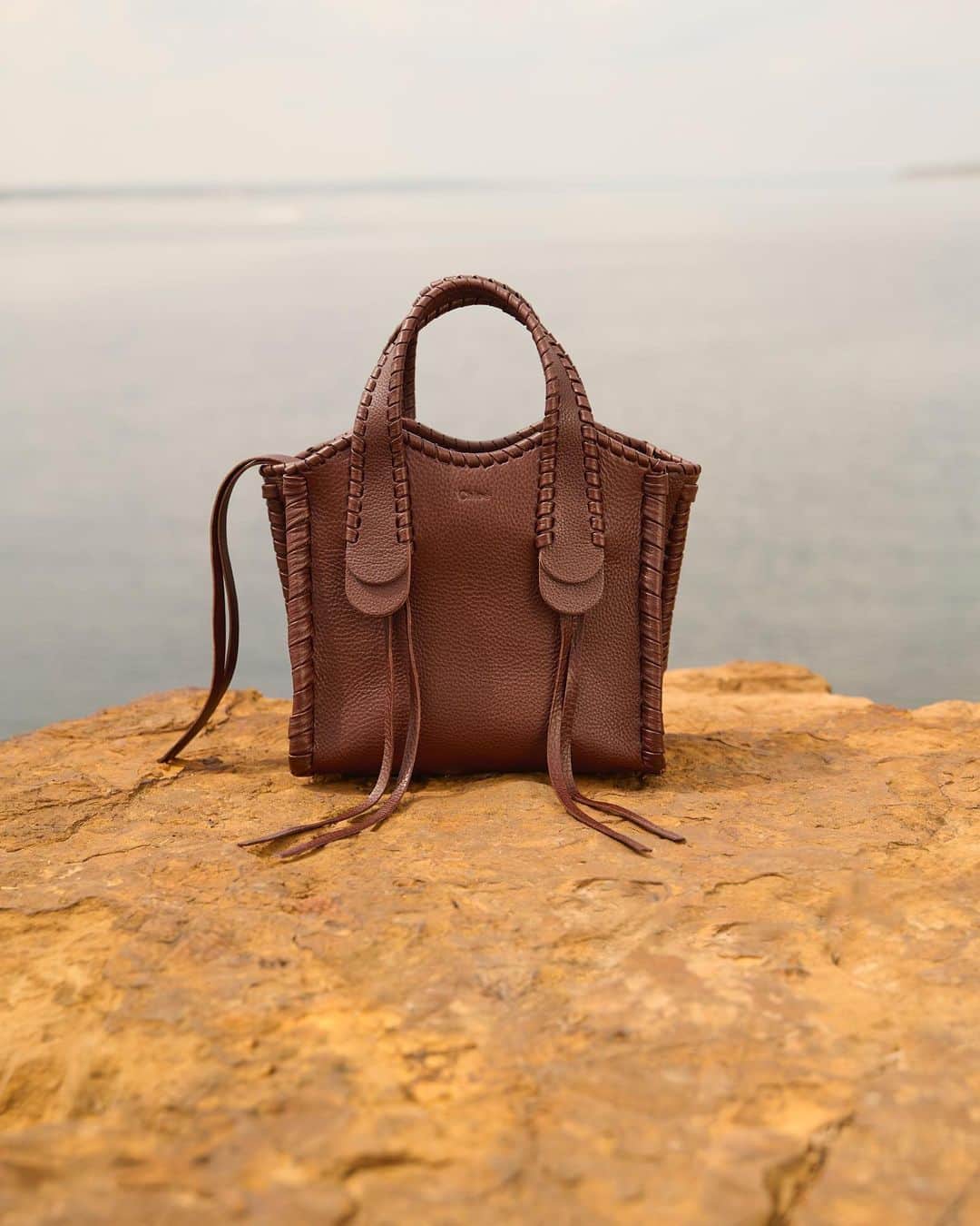 Bergdorf Goodmanのインスタグラム：「THE SHAPE OF NOW​ 🤎 Put a new twist on your look with an of-the-moment bag like @chloe ‘s Mony whipstitched leather tote.」