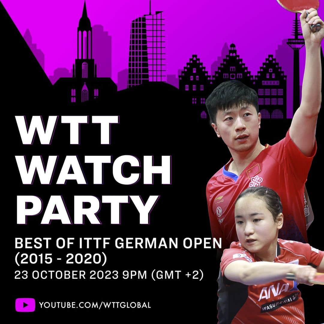 ITTF Worldさんのインスタグラム写真 - (ITTF WorldInstagram)「It's a German #WTTWatchParty with the Best of the ITTF German Open from 2015 - 2020 👀 ⁠ ⁠ Sit back and enjoy the show before #WTTFrankfurt - available now at YouTube.com/WTTGlobal 🎥 ⁠ ⁠ #WTTChampions #TableTennis #PingPong」10月24日 4時00分 - wtt
