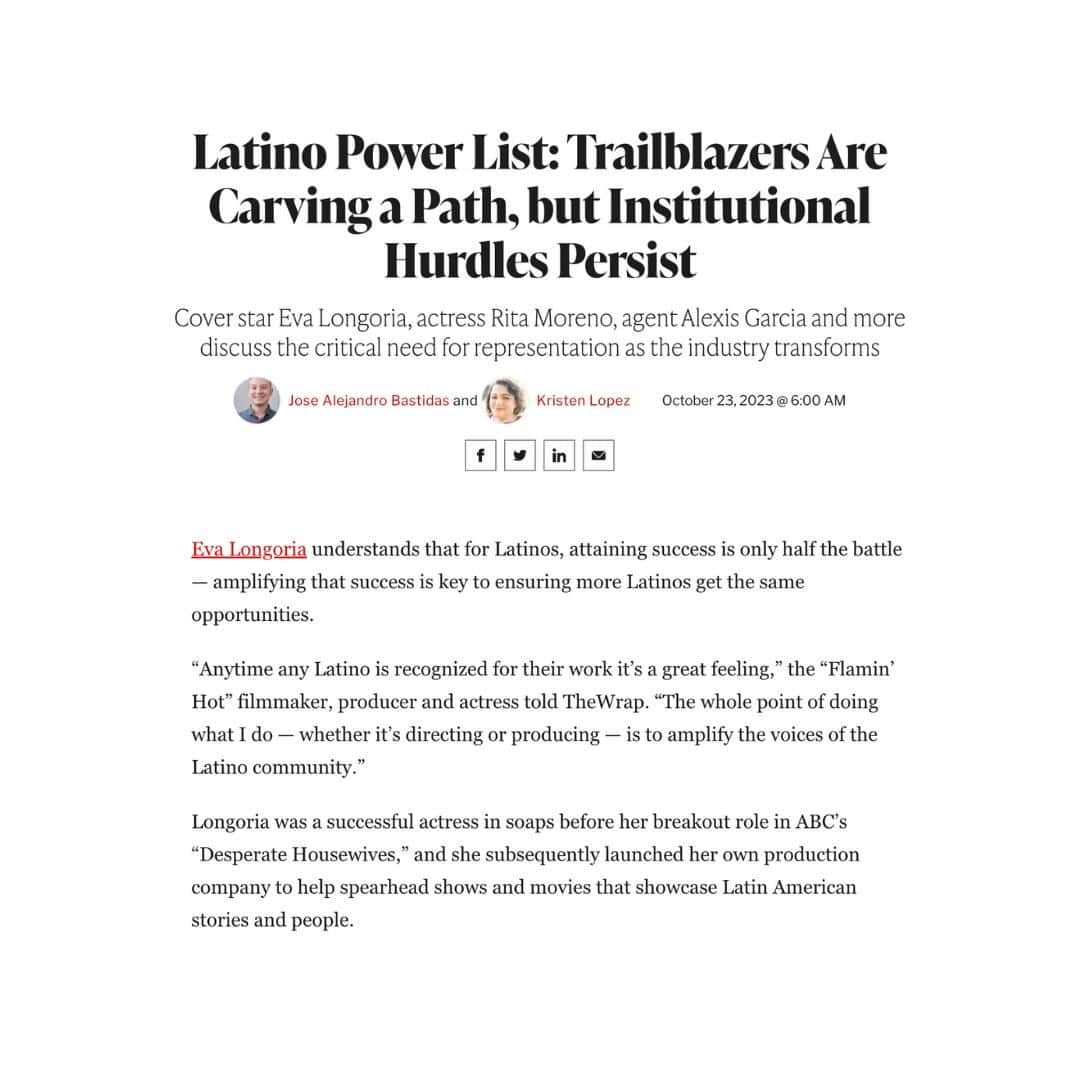 ジョン・レグイザモのインスタグラム：「Latino Power List: Trailblazers Are Carving a Path,  but Institutional Hurdles Persist  "Despite Account for 19% of the U.S population - between 2018 and August of 2023, the number of Latino leads only grew from 1% to 3.3% on TV, and from 1.4% to 5.7% in film."  Check my bio for the link to the complete list of honorees!!」