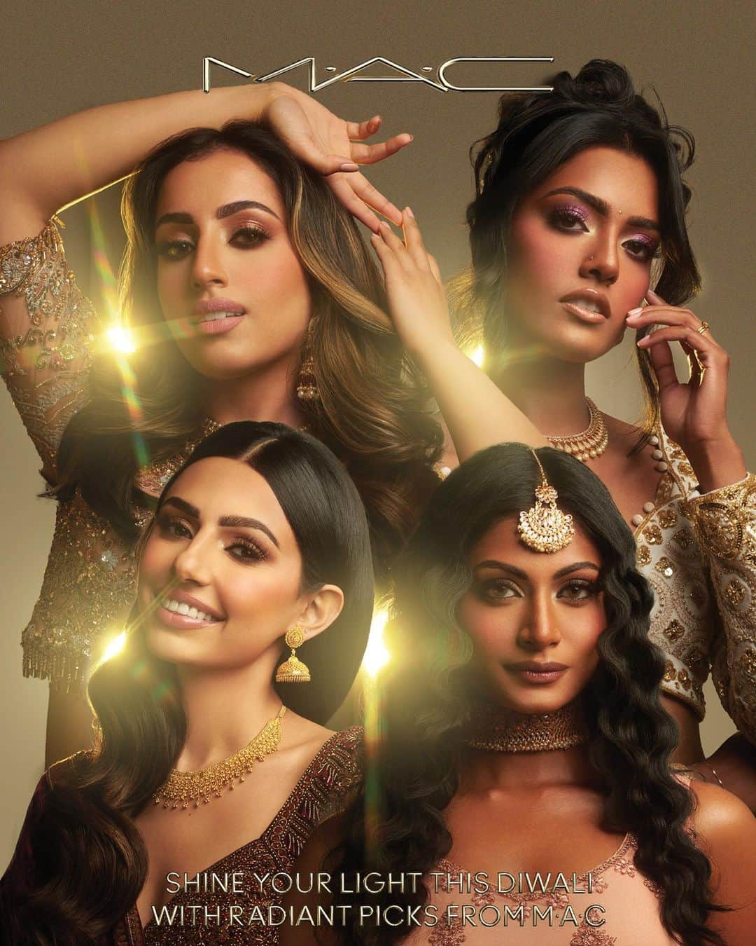 M·A·C Cosmetics Canadaのインスタグラム：「Meet the faces of #MACDiwali! ✨ Stay tuned to see how @itsgurnaz, @dhivya.sri, @glambygilly and @lavishkrish bring our radiant must-haves to life.  Makeup @blueroseartistry Makeup Assistant @artistrimakeup Photographer @moderndayshivalry  Photographer Assistant @ishkhanghazarian Hair @priyakumarihmua Hair Assistant @alanmoehair Post Production @kylekirkwoodphoto」