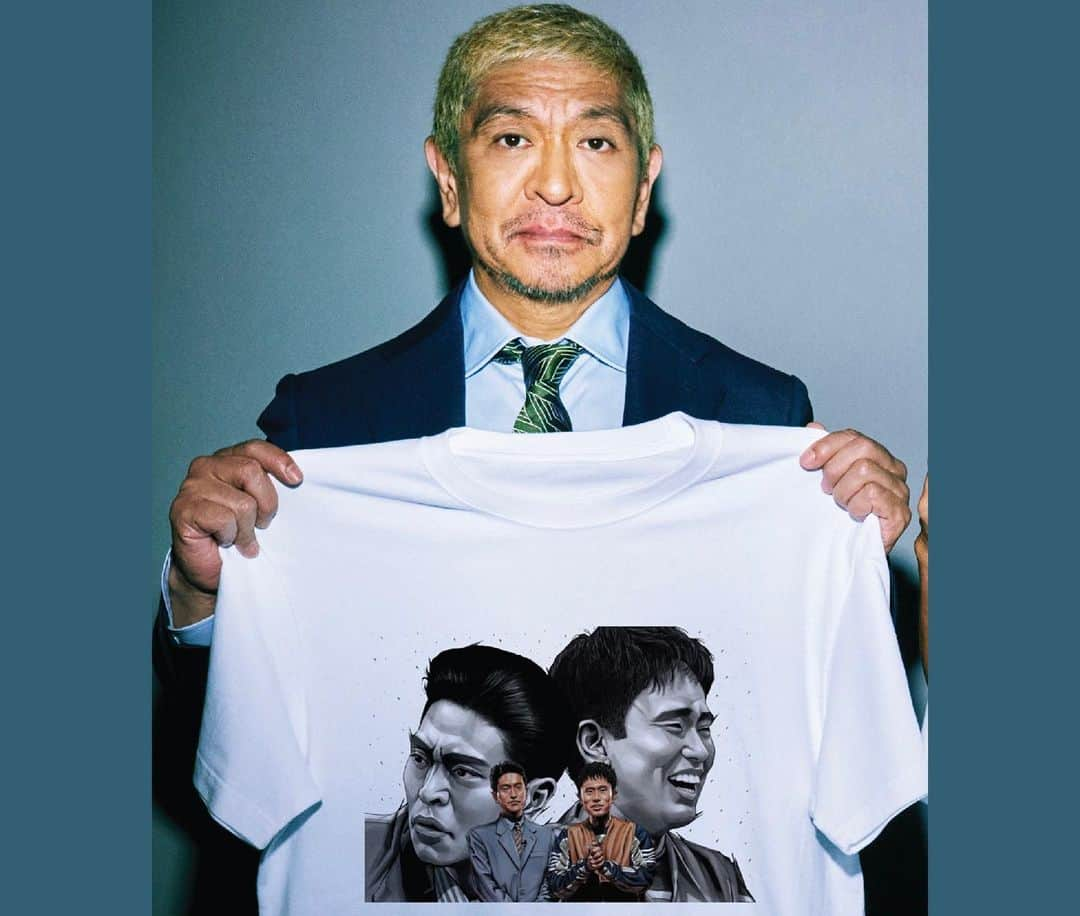 田村大さんのインスタグラム写真 - (田村大Instagram)「ダウンタウンDX30周年記念Tシャツ プレゼントキャンペーン。 クリエイター30名が30年分のダウンタウンをイラスト化、僕はデビュー1年目のお2人を描かせて頂きました。  そして30種類の限定ポスターが山手線30駅に掲示、僕は原宿駅です。  10/26(木)21時から、ダウンダウンDX30周年SPをぜひご覧ください。  このTシャツを当てて下さい！  #ダウンタウンdx30周年」10月24日 8時18分 - dai.tamura