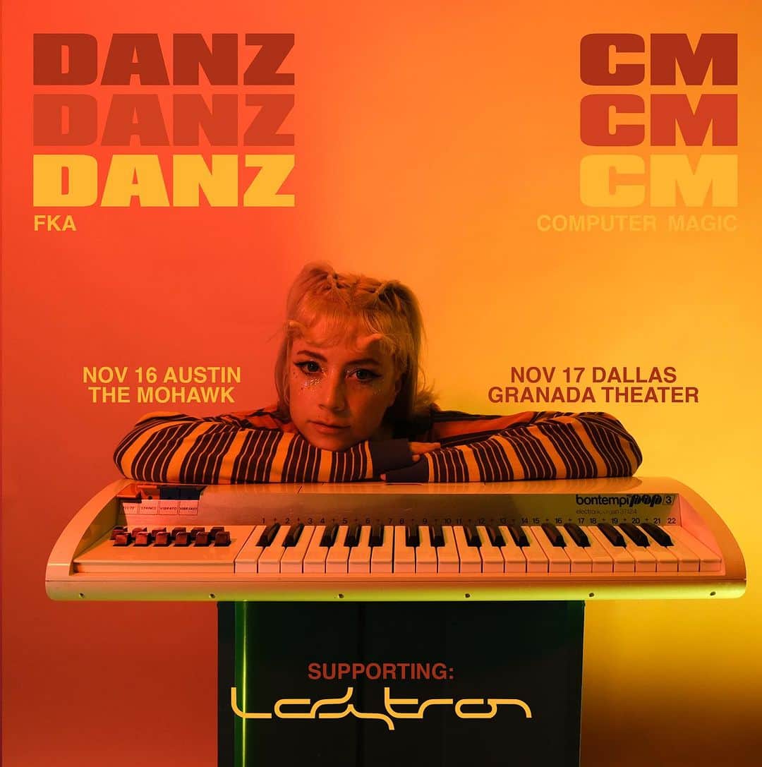 Computer Magicのインスタグラム：「Headed to the ol’ Lone Star State for a couple more dates supporting @ladytron 🛸🎛️  November 16th at @mohawkaustin  November 17th at @granadatheater   📷: @texmextexmextexmex Antennae: @chesphinx」