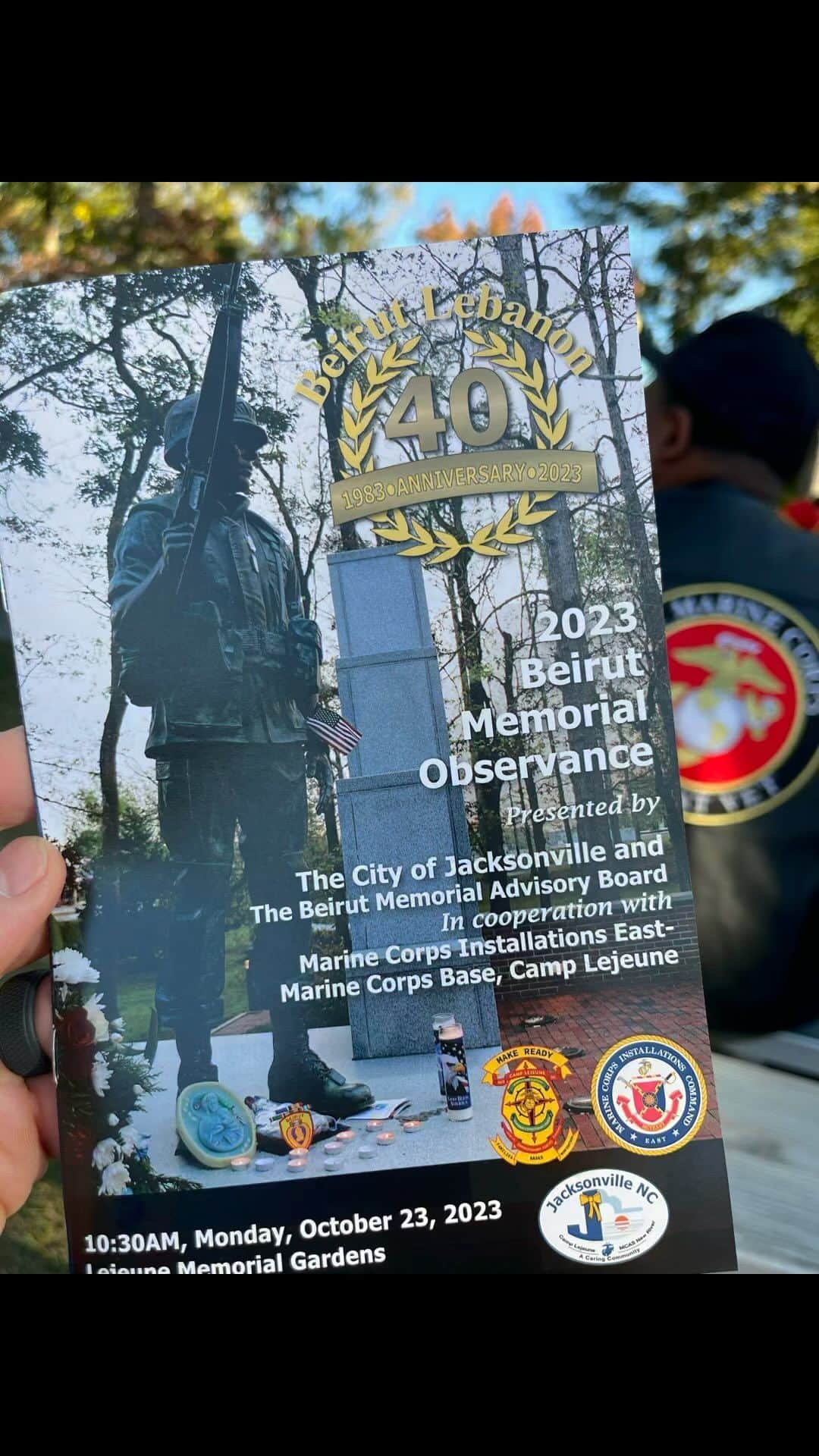 のインスタグラム：「It was an honor to be a small part of today’s 40th Beirut Memorial Observance in Jacksonville, N.C.」