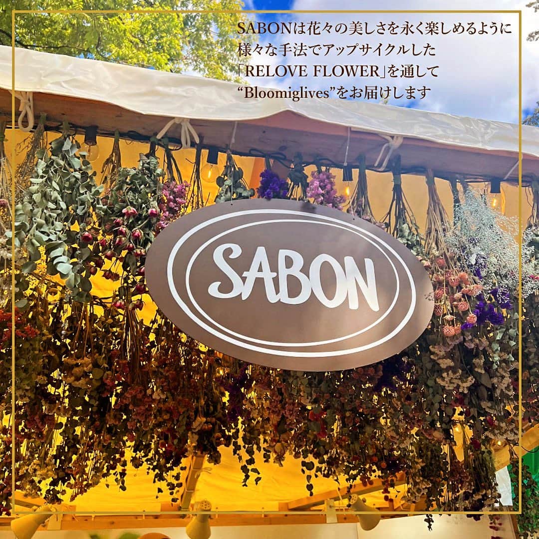 SABON Japanさんのインスタグラム写真 - (SABON JapanInstagram)「【SABONが大切にしているサスティナビリティ✨】  SABONは1997年の創業当初より、 人にも環境にも優しい製品づくりを大切にしてきました。 これからも地球環境に敬意を払い、 自然に配慮した取り組みを広げていきます。  現在日比谷公園にて、 「第21回日比谷公園ガーデニングショー2023」に出店中💐  SABONが取り組むサスティナブルな活動の紹介や、 花々の美しさを永く楽しめるよう、 様々な手法でアップサイクルした『RELOVE FLOWER』を 使用したブーケやボックスギフトを 数量限定で販売しております🌷  人生そのものに花を咲かせましょうという アイデア”bloominglives （ブルーミングライブズ ）”。  花は、自然が生み出す奇跡と生命力の象徴です。 SABONでは店舗を彩る花々にも、 本来廃棄されるはずだった花を様々な手法でアップサイクルした 『RELOVE FLOWER』やドライフラワーを使用し、 “花の命をできるだけ長く楽しむ”という提案を行っています。  また、空きガラス容器をリサイクルしたフラワーベースとして 新たな生命を吹き込みながらインテリアとしても彩りを与えます🌼  日常に華やかな彩りを添え、心を豊かに潤す花々や、 自然を守り育てることもSABONのミッションだと考え これからも様々な活動をしていきます。  ガーデニングショー行った方アンケートで教えてください✨  第21回日比谷公園ガーデニングショー2023 日程：2023年10月21日（土）～10月29日（日）10:00～16:30（最終日は16:00） 入場料：無料 会場：都立日比谷公園  #sabon#サボン#リサイクル#サスティナブル#エコ#エコ活動#花瓶#フラワーベース#ガラス瓶#アップサイクル#リユース #日比谷公園ガーデニングショー#日比谷公園ガーデニングショー2023#アースデイ#ブーケ#花束#ガーデニング#ガーデニングショー#フラワーショップ」10月24日 19時54分 - sabon_japan