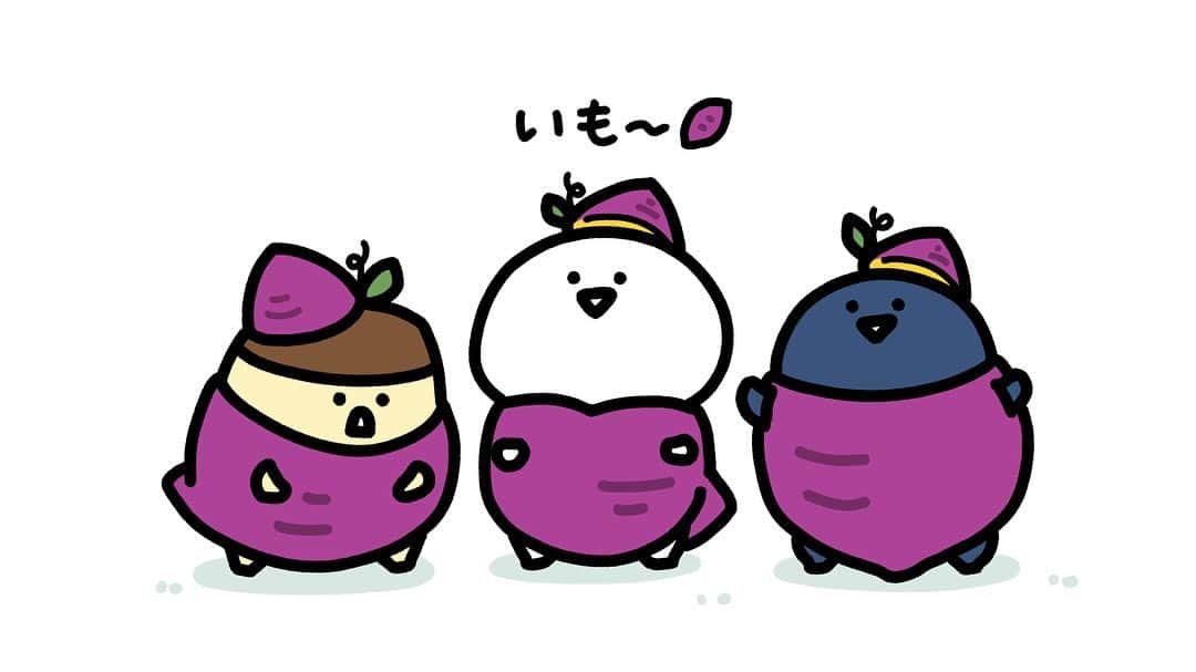 のインスタグラム：「いもくりぼちゃ  #イラスト #お文具さん」